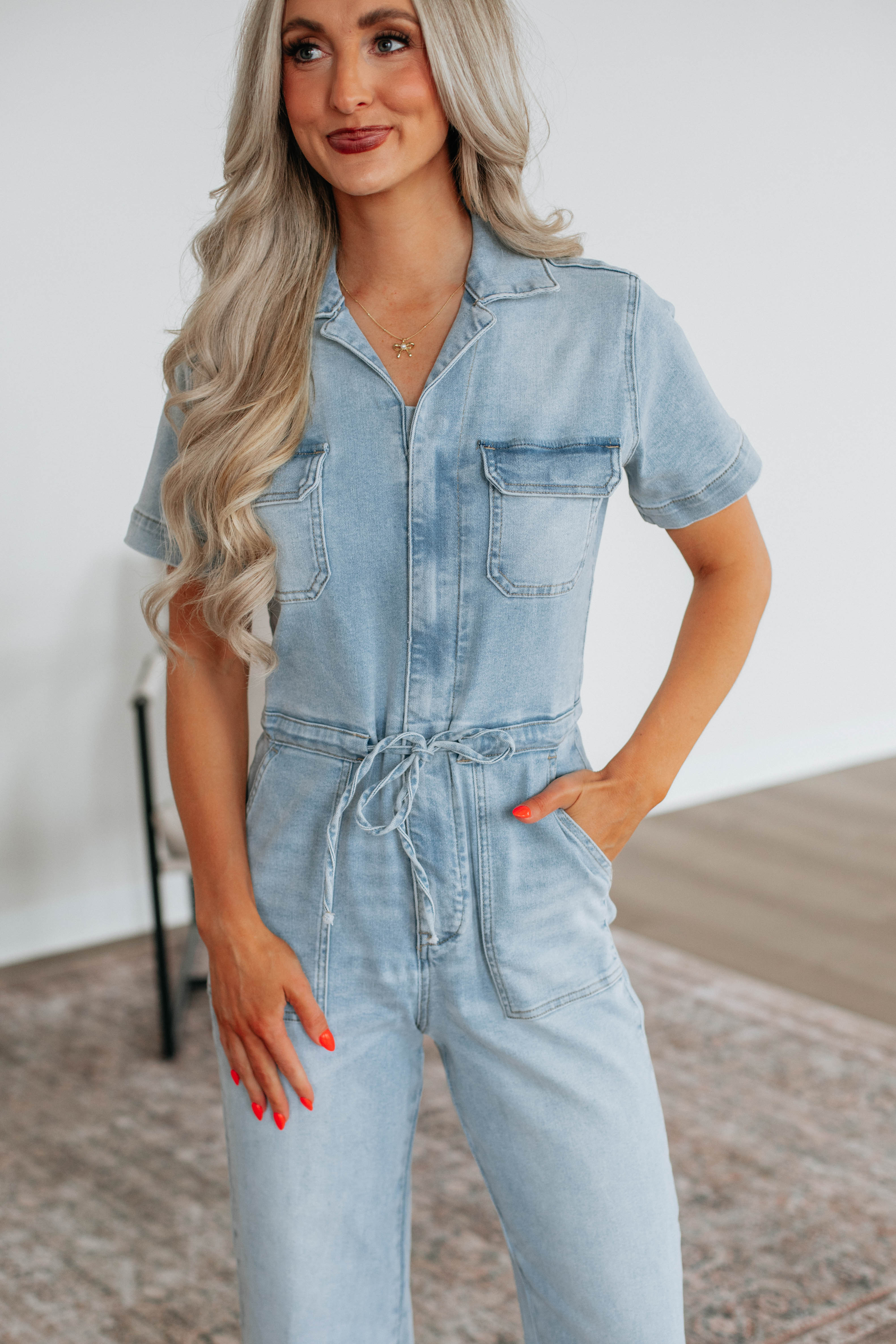Caroline KanCan Denim Jumpsuit for Women - Stylish One-Piece Romper with Pockets | Perfect for Casual Outings, Date Nights & Summer Fashion
