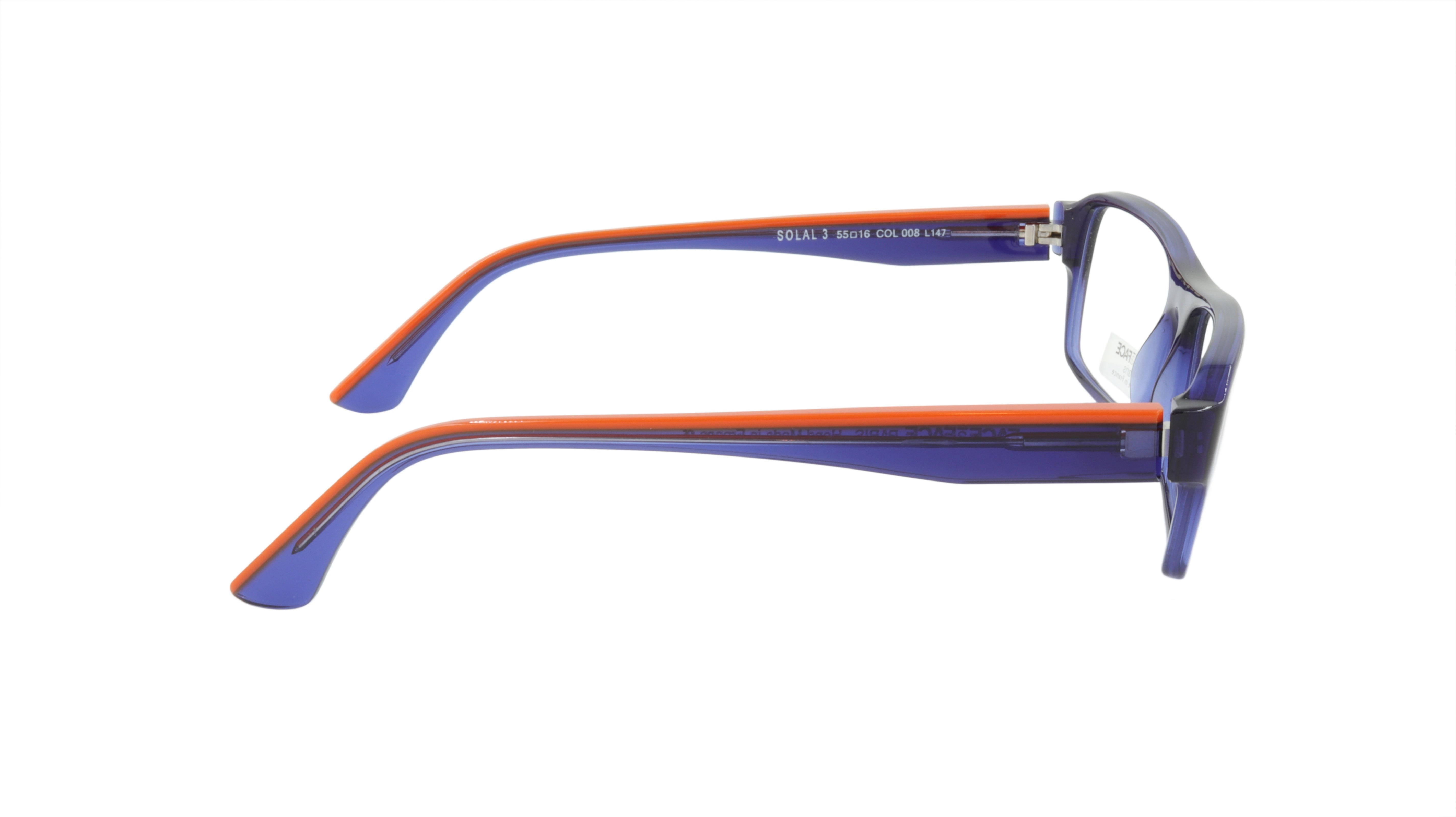 Face A Face SOLAL 3 Eyeglasses Frame - Acetate Ink Blue & Bright Orange (008) | Stylish Unisex Optical Glasses for Work, Reading & Everyday Wear