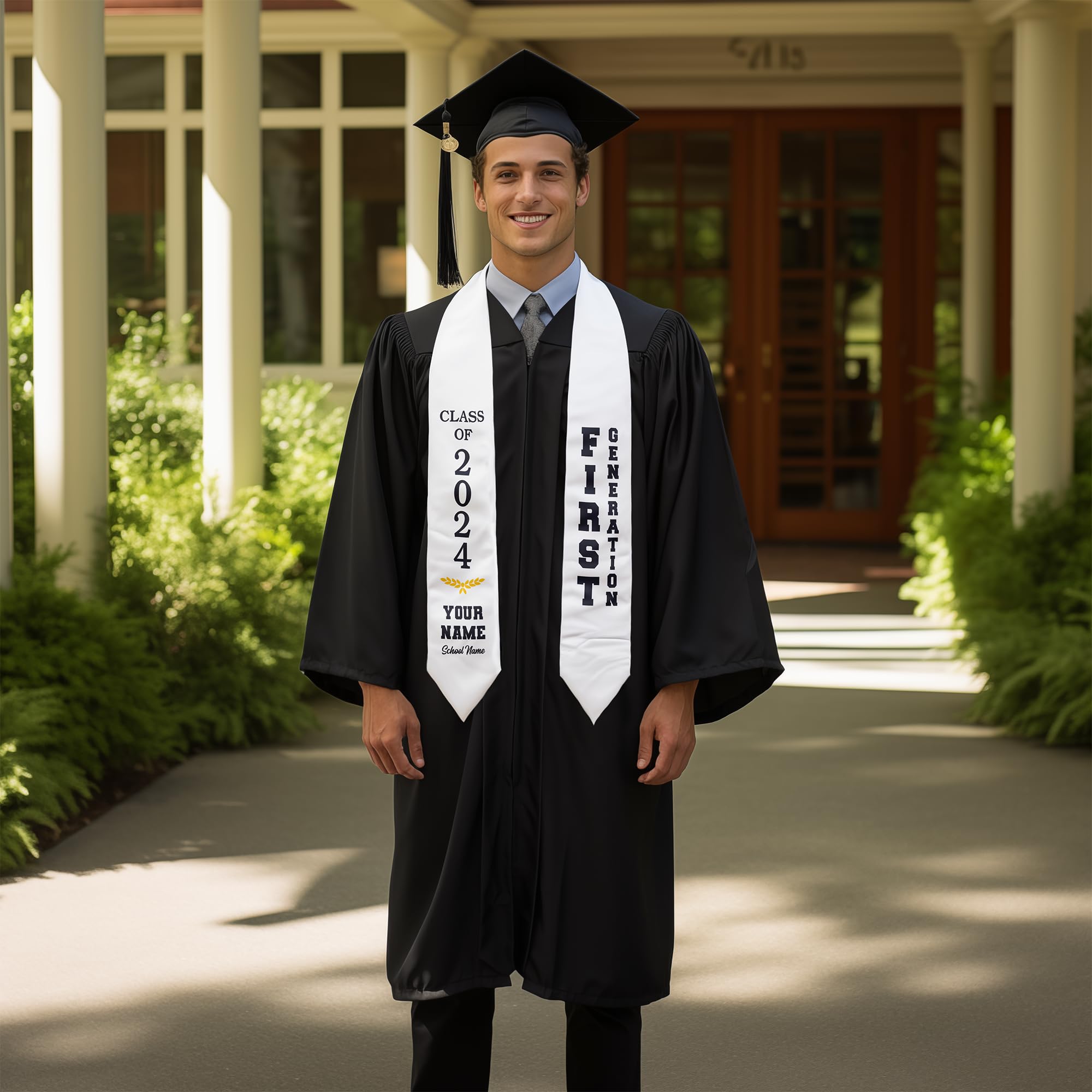 Custom Graduation Stole for Class of 2025 - Personalized First Generation Graduate Sash with Embroidery | Perfect for High School & College Commencement Ceremonies