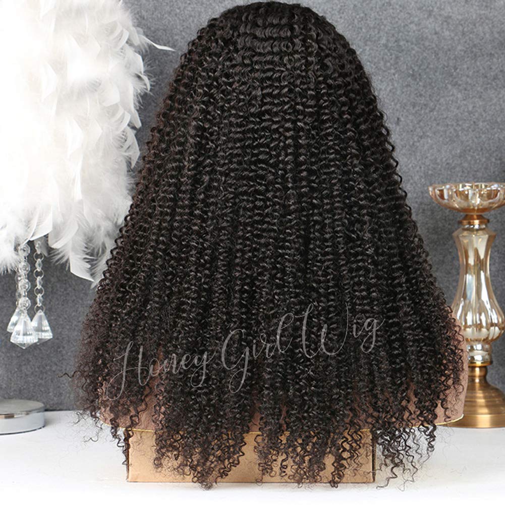 10A Brazilian Remy Human Hair U Part Wig - Kinky Curly Natural Black U-Shaped Left Part Wig for Black Women | 18