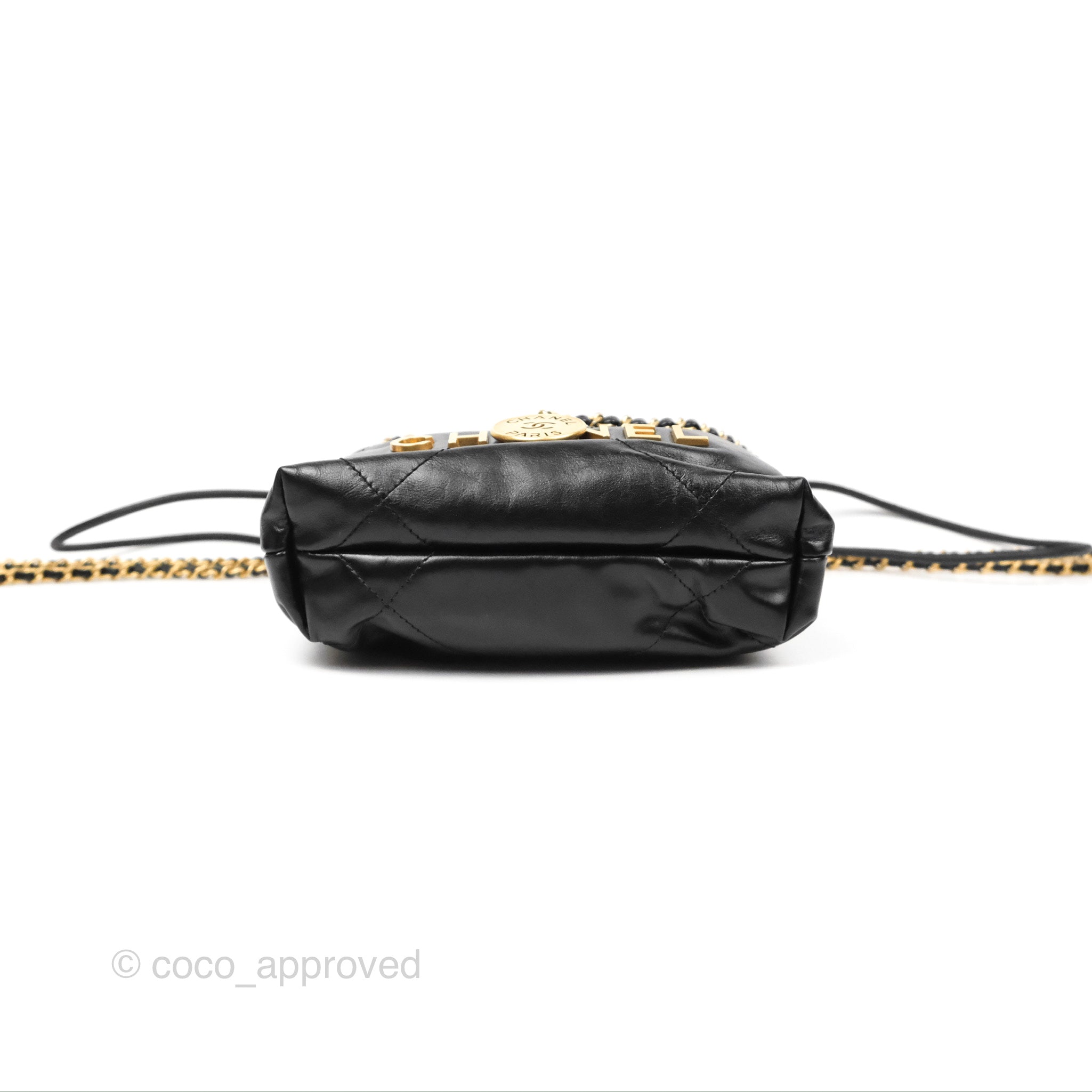 Chanel 22 Mini Bag Black Crumpled Calfskin Leather Crossbody Purse - Luxury Designer Handbag for Women, Perfect for Date Night & Evening Events