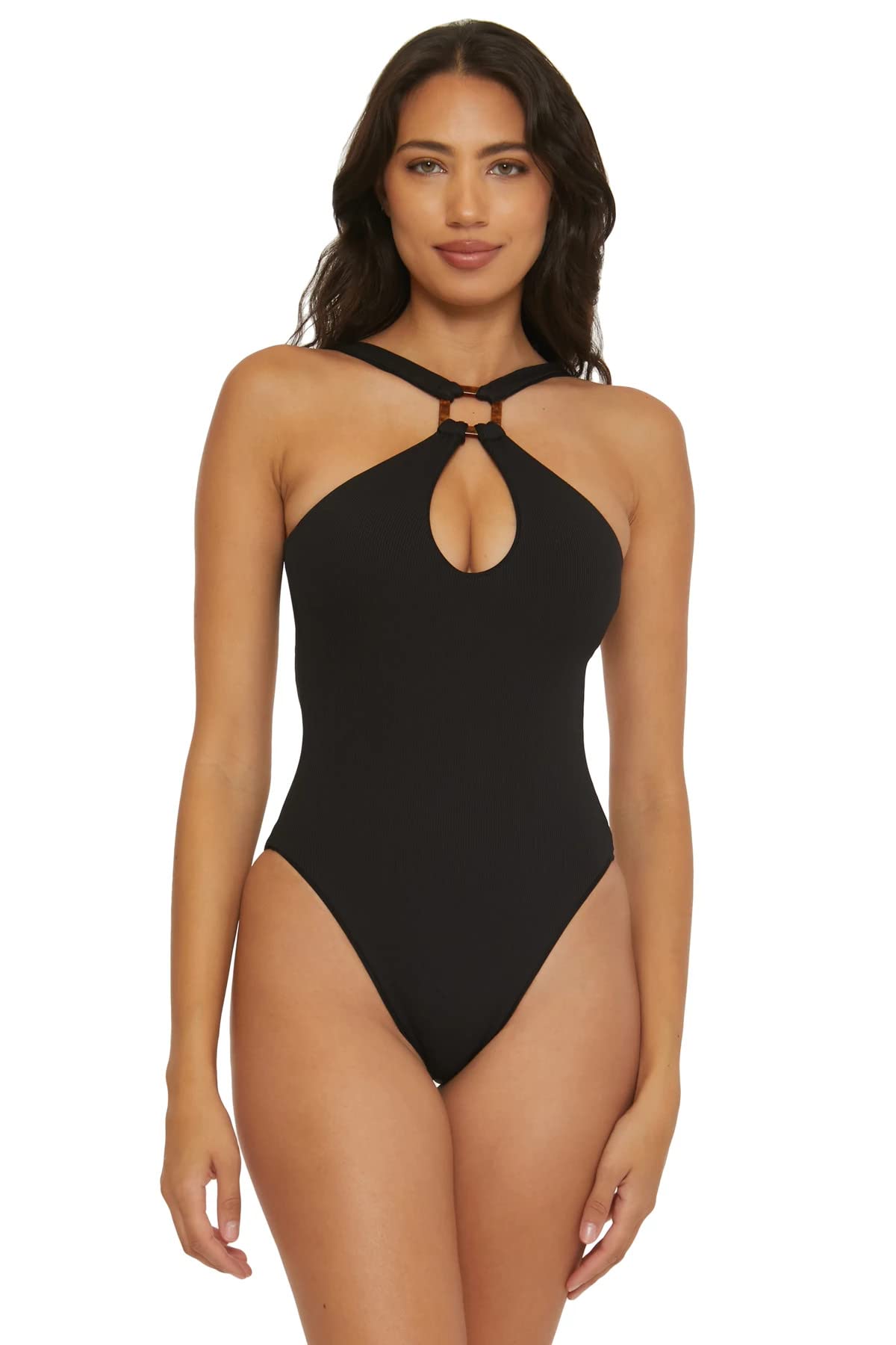 BECCA Women's High Neck One Piece Swimsuit - Modern Edge Bathing Suit for Women, Tummy Control Swimwear for Beach, Pool & Vacation
