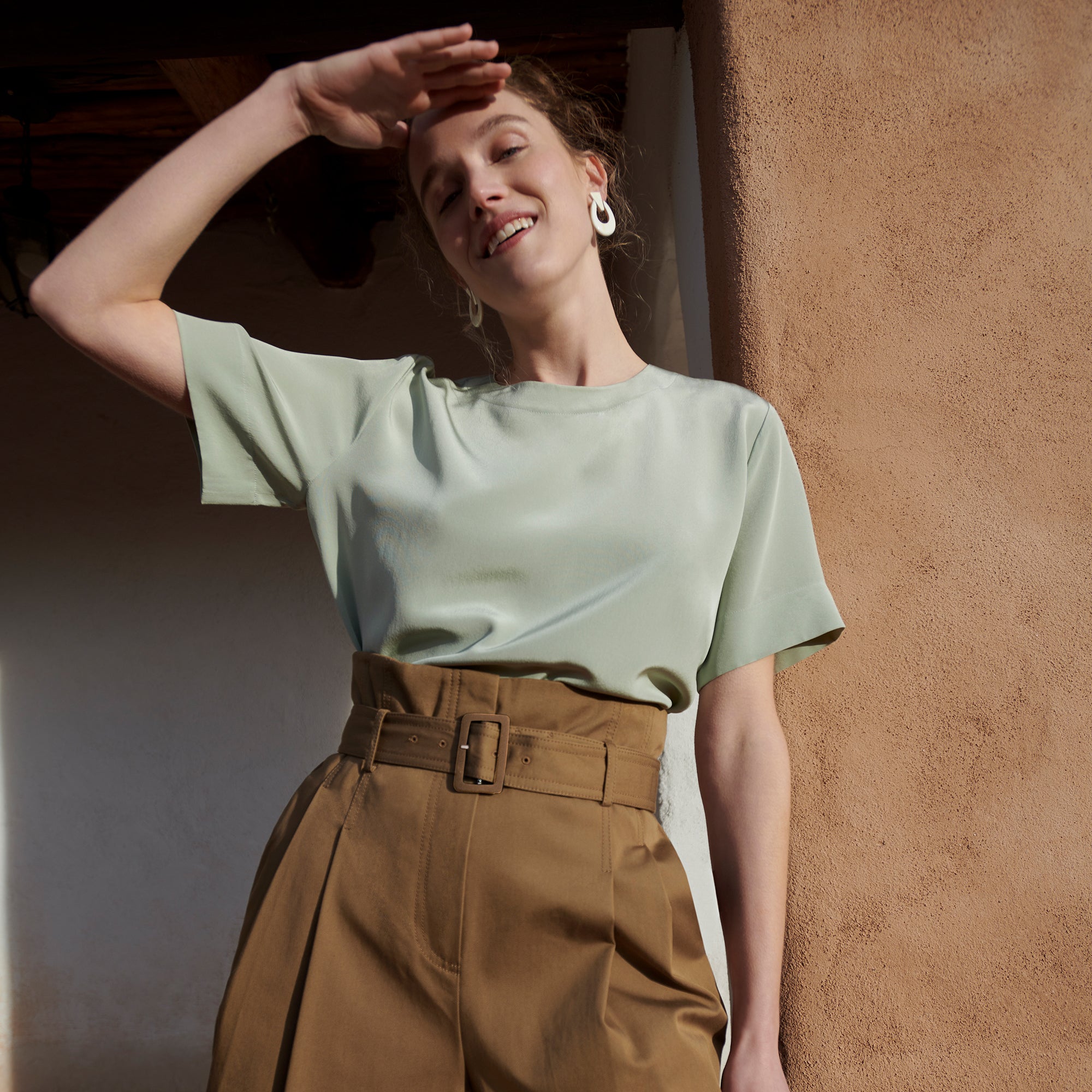 Talulah Eco Chino Pants in Sepia - Sustainable Women's Casual Trousers for Work & Everyday Wear