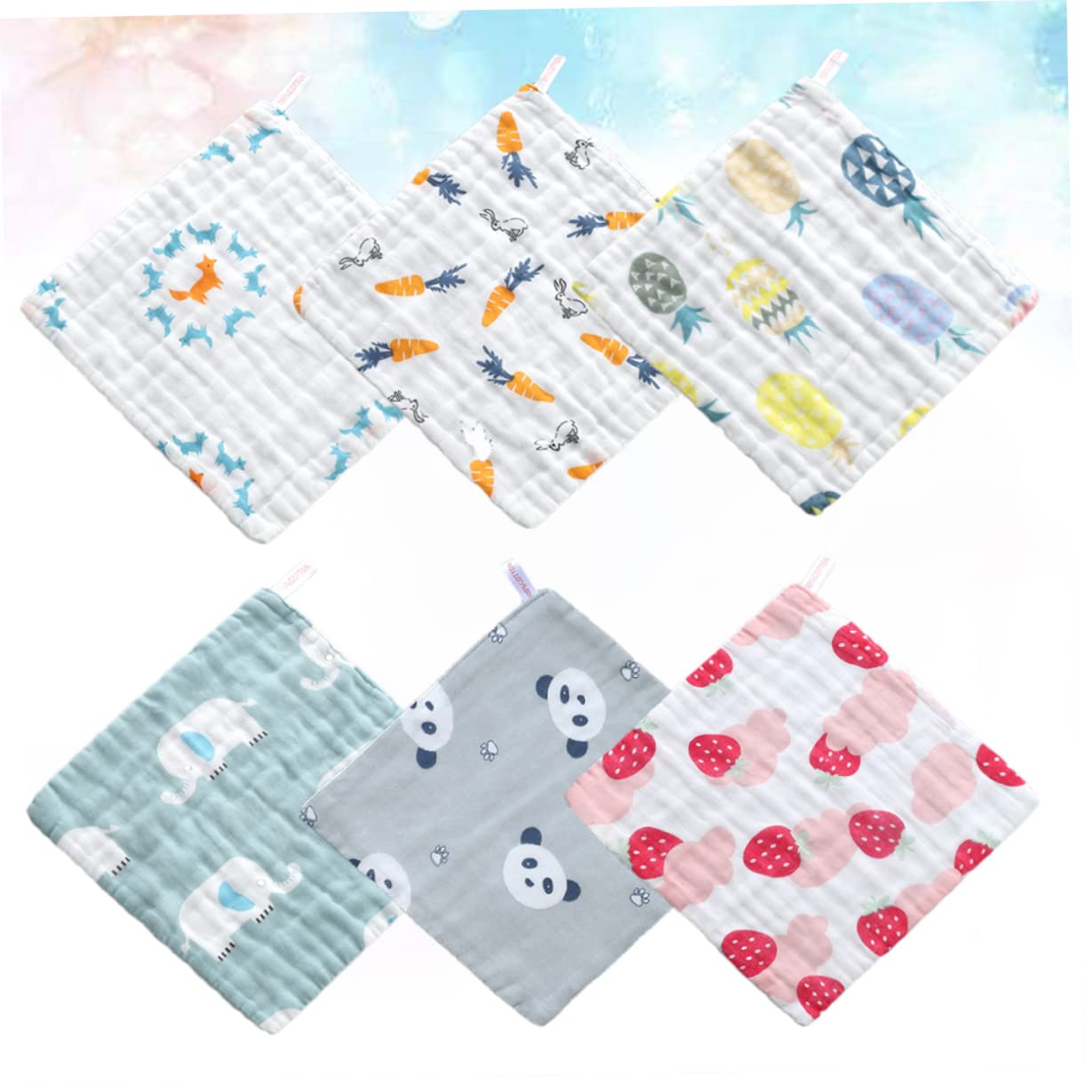 HEMOTON 18-Piece Face Towel Set - Soft Washcloths & Bibs for Babies, Adults, and Daily Use | Perfect for Bathing, Makeup Removal, and Mealtime Protection