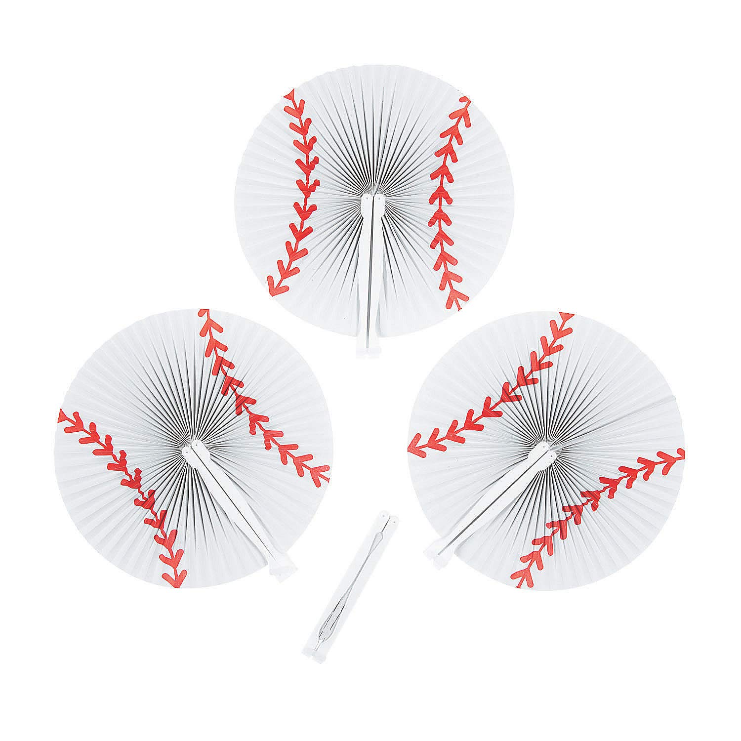 12 Pack Baseball Paper Folding Fans - Bulk Sports Party Decorations for Baseball Games, Tailgates & Themed Birthday Parties