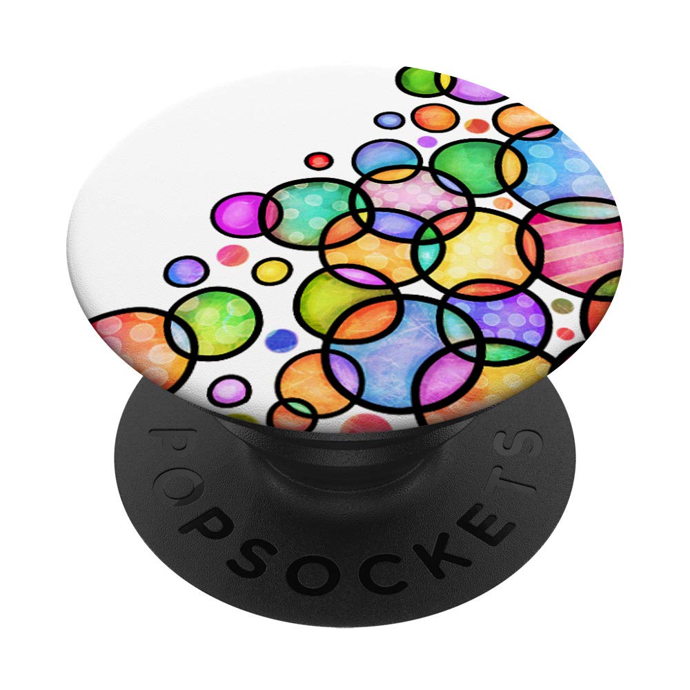Colorful Swappable PopSockets PopGrip with Fun Bubble Patterns - Perfect for Phones, Tablets & Daily Use