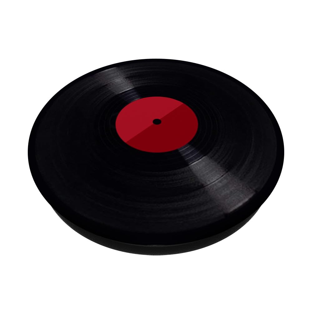 Pop Socket Vinyl Record Red Black Design - Swappable PopGrip for Phones & Tablets | Secure Adhesive Grip for Music Lovers & Daily Use