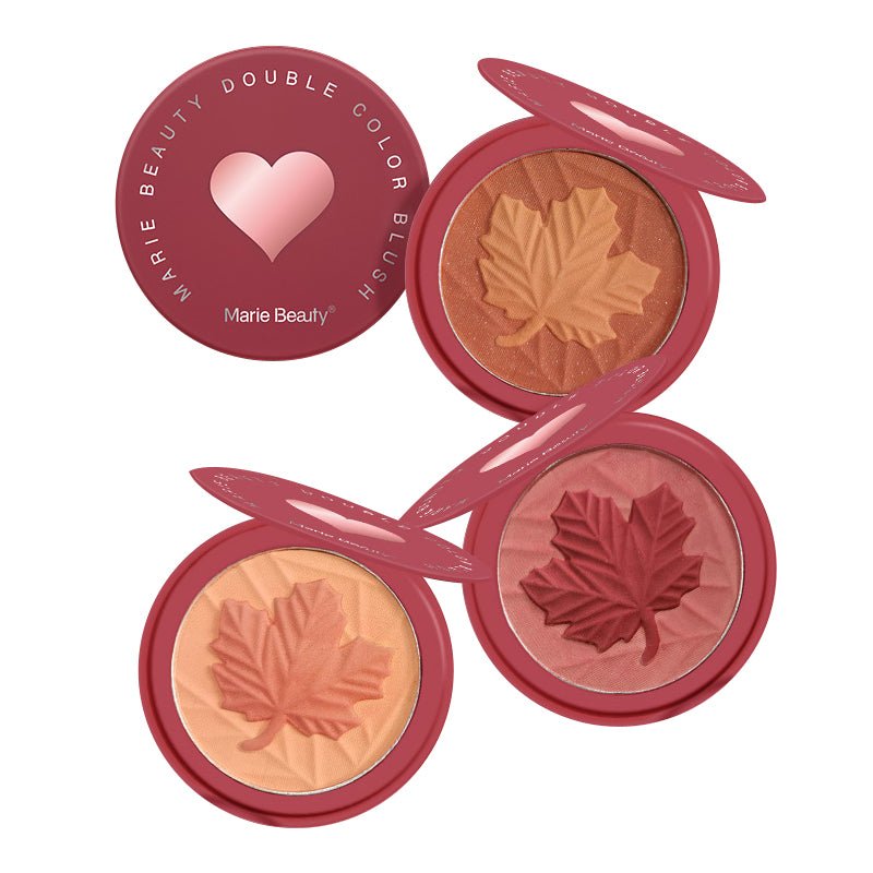 MARIEBEAUTY Sandwich Double Blush - Waterproof Long-Lasting Blush Palette for Cheeks & Contour | Perfect for Everyday Makeup, Date Night & Professional Makeup Artists