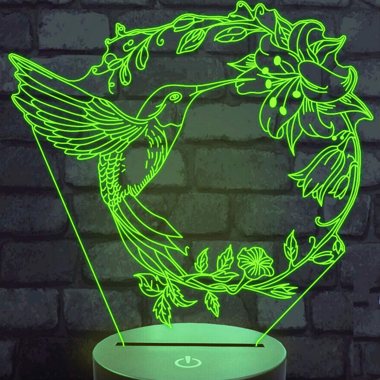 3D LED Night Light with Touch Switch - 7 Color Changing Optical Illusion Table Lamp for Kids Room, Bedside, Desk Decor | Perfect Gift for Christmas, Birthday, Home Decor (Bird Shape)