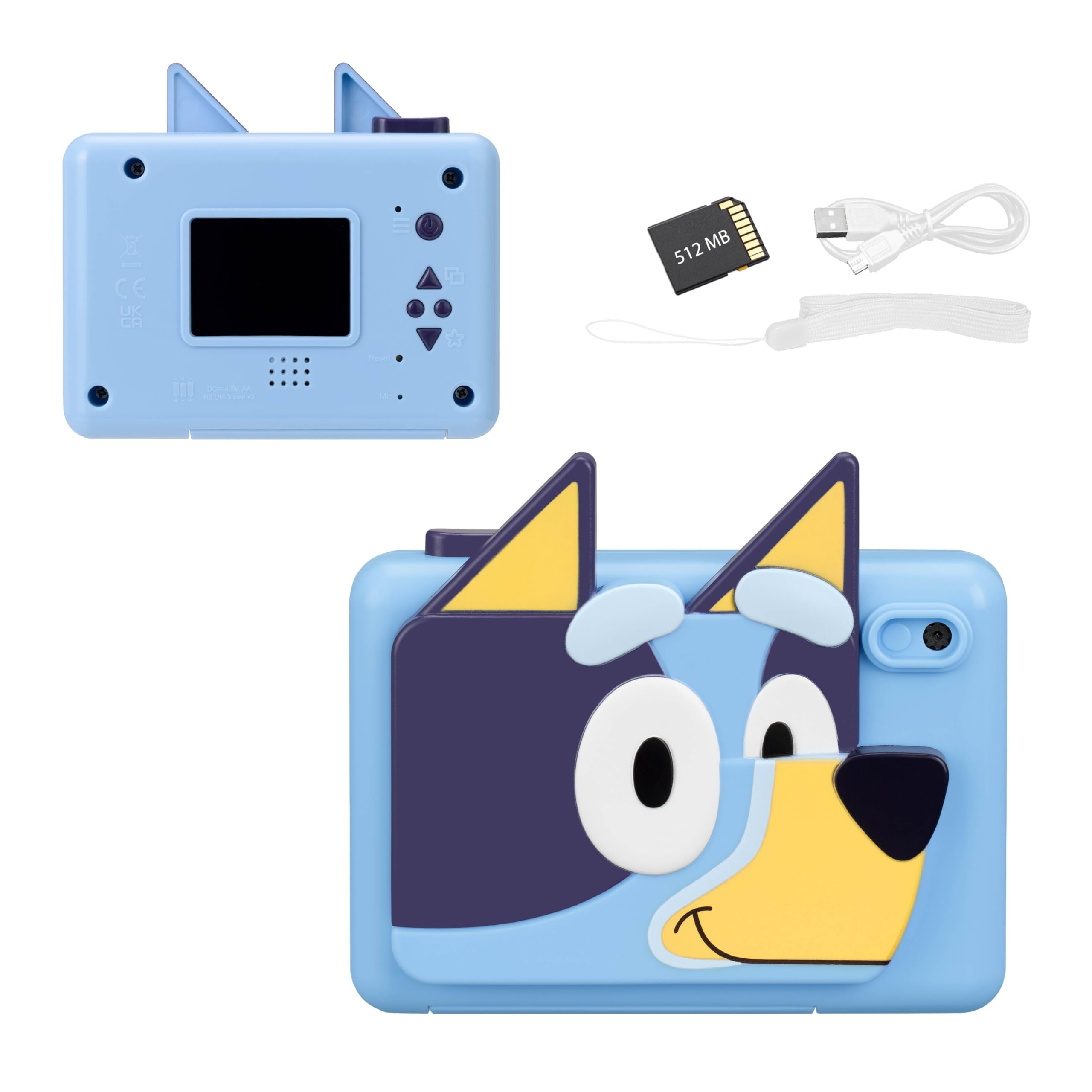 Bluey Kids Digital Camera with Video Recording, 32GB SD Card & Built-in Stickers - Fun Toy Camera for Kids, Perfect Gift for Bluey Fans - Capture Memories at Parties, Travel & Family Events
