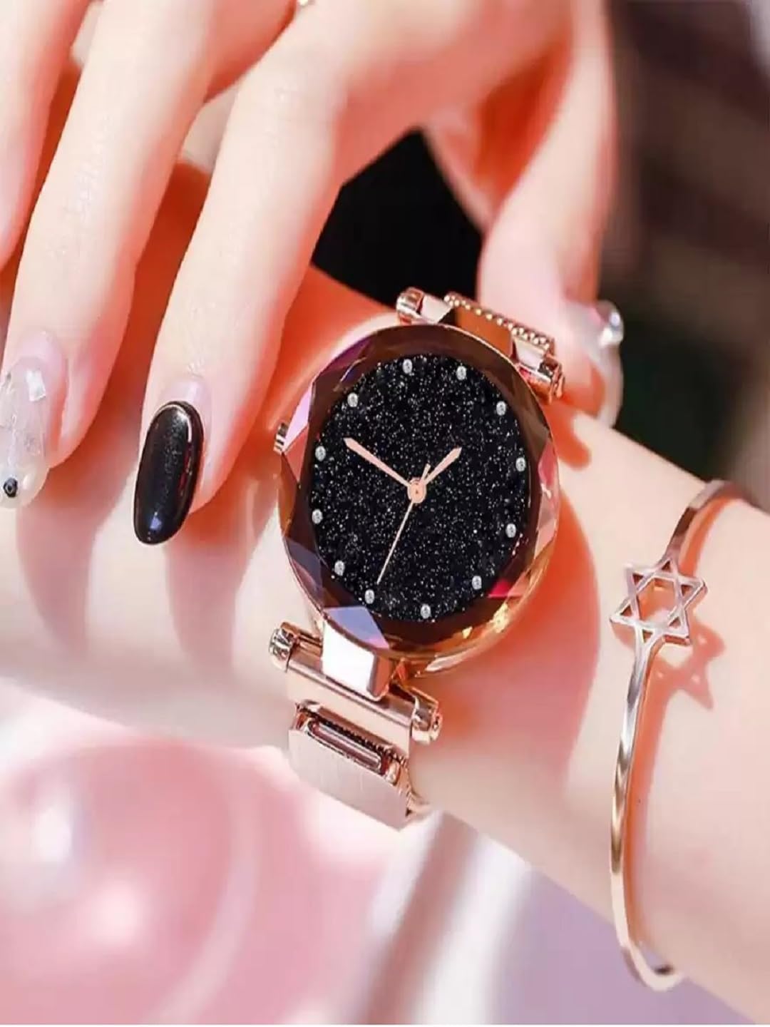 Elegant Analog Magnetic Strap Watch for Women & Girls - SR-821 AT-8211 (Pack of 1) | Perfect for Everyday Wear, Office, and Casual Outings