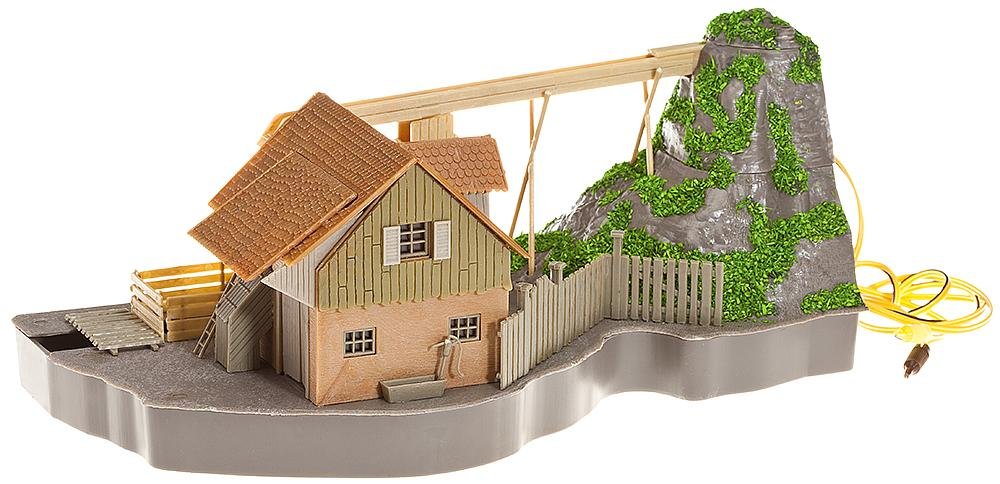 Faller HO Scale Watermill & Water Pump Building Kit - Grist Mill & Saw Mill Model for Train Scenery, Dioramas & Model Railroad Layouts