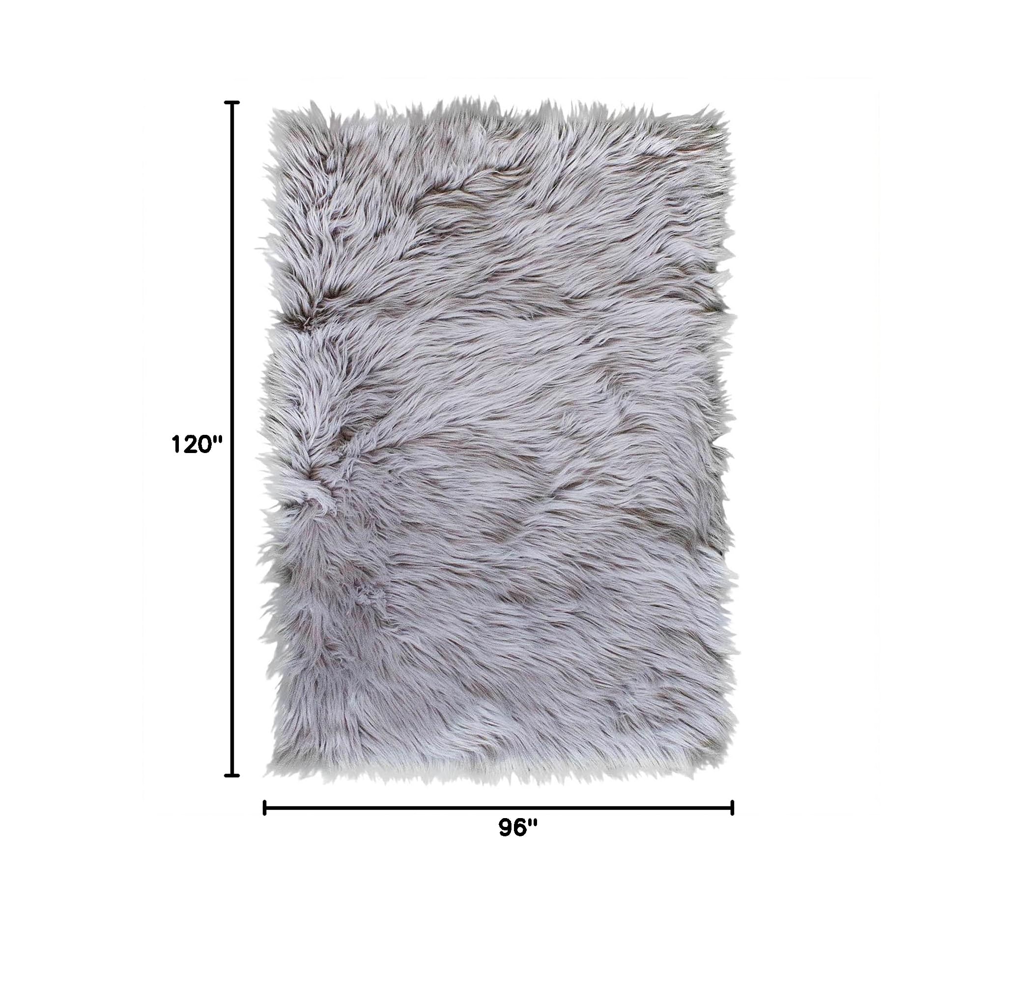 Premium Ultra Soft Fluffy Faux Sheepskin Area Rug - 8x10 Feet Gray Shaggy Rug for Bedroom, Living Room, Nursery & Home Decor - Cozy Floor Carpet for Winter Warmth & Stylish Interior Design