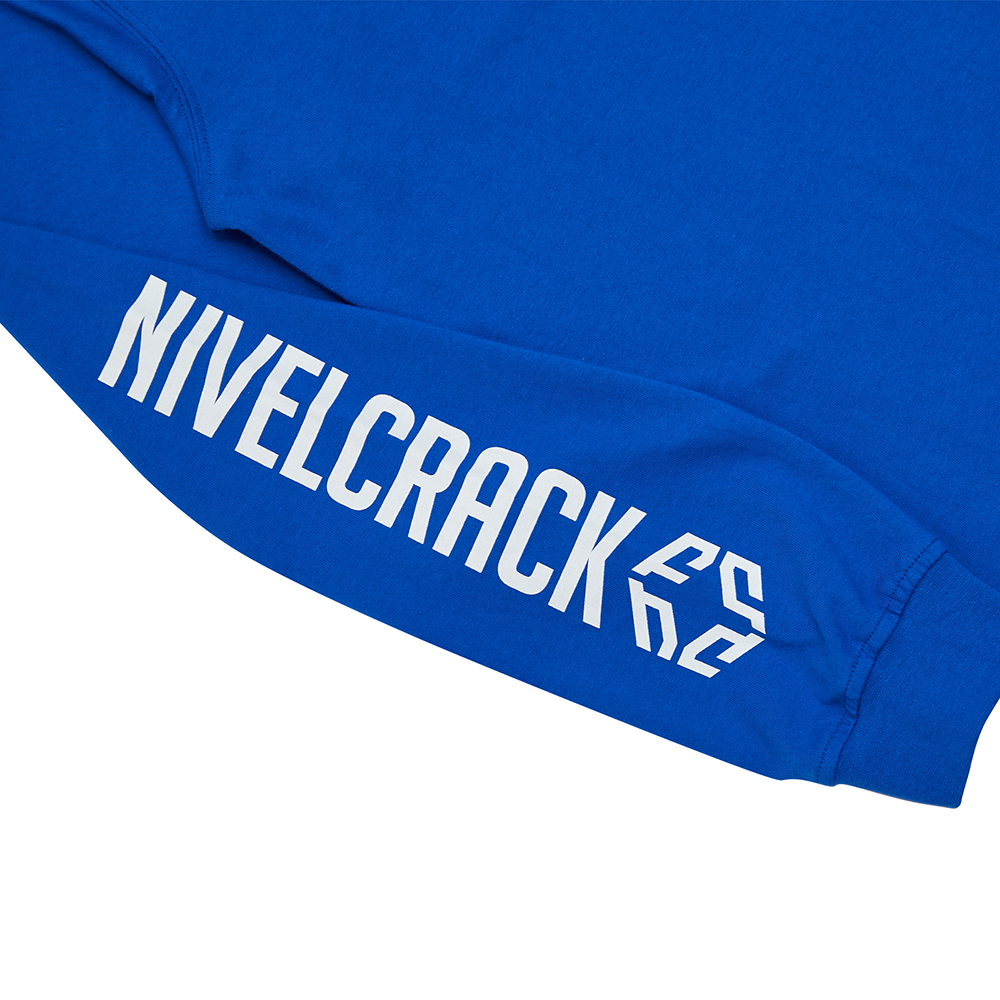 Nivelcrack Club Long Sleeve T-Shirt for Men - Comfortable Blue Cotton Shirt for Casual Wear, Street Style & Everyday Outfits