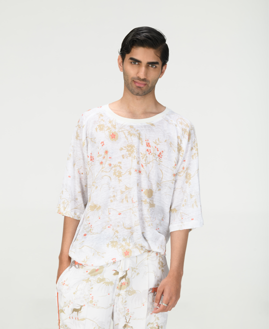 Premium Linen Jersey T-Shirt in Ivory - Soft, Breathable & Comfortable for Casual Wear & Summer Outfits