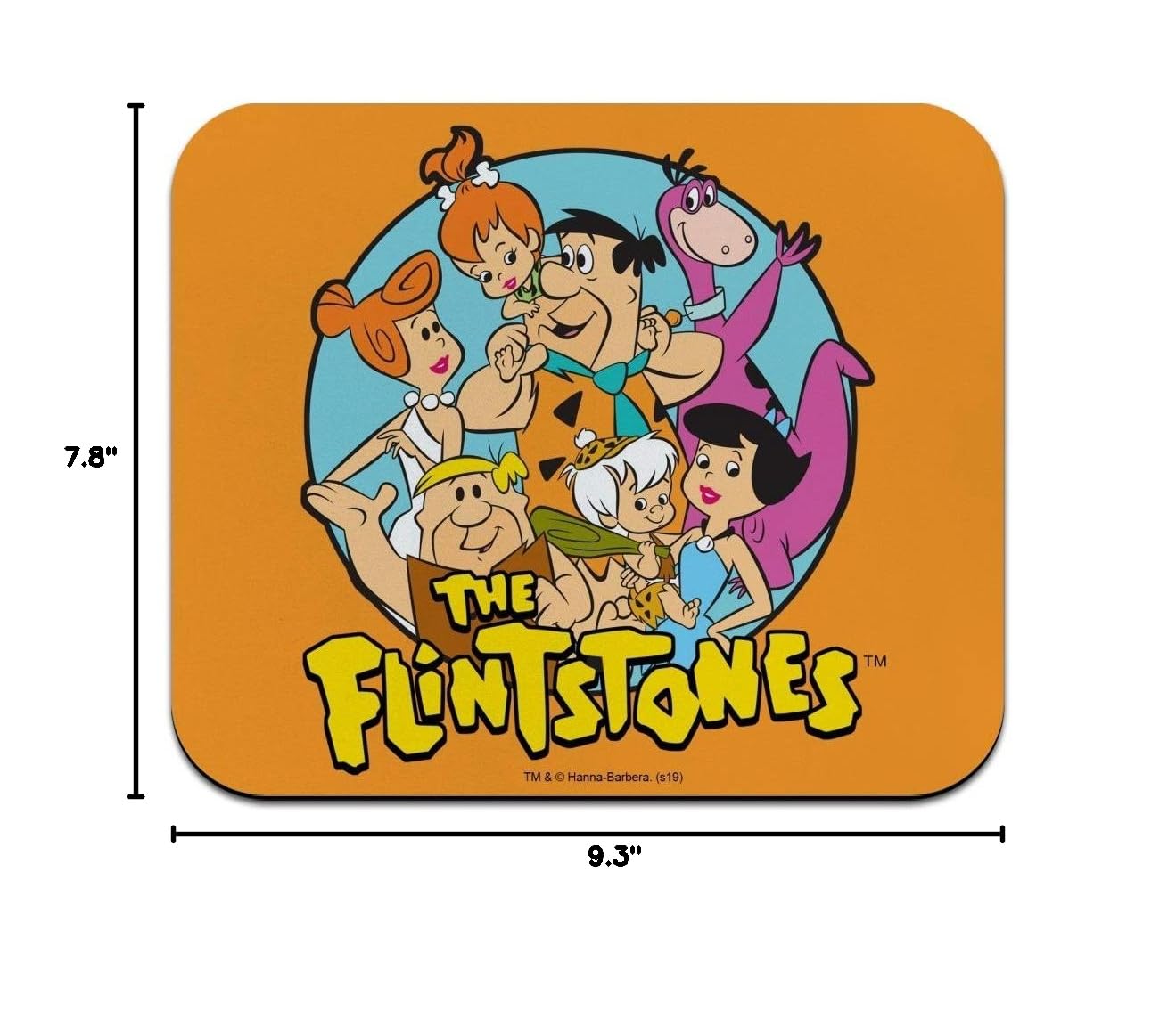 The Flintstones Low Profile Thin Rubber Mouse Pad - Non-Slip Desk Mat for Gaming & Office Work - Perfect for Computers, Laptops & Workspaces