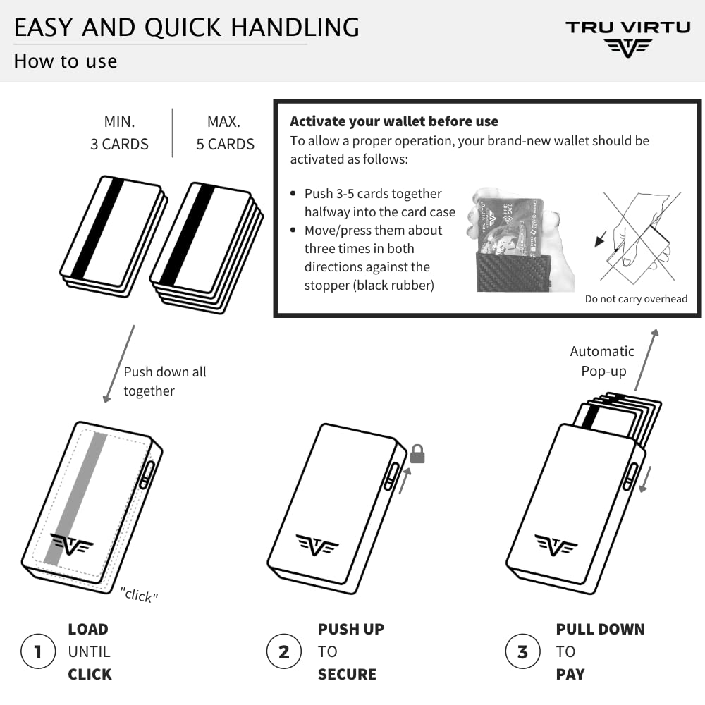 Premium Tru Virtu Coin Pocket Wallet - Genuine Nappa Leather (Black) - Slim & Stylish for Everyday Use, Travel, and Business