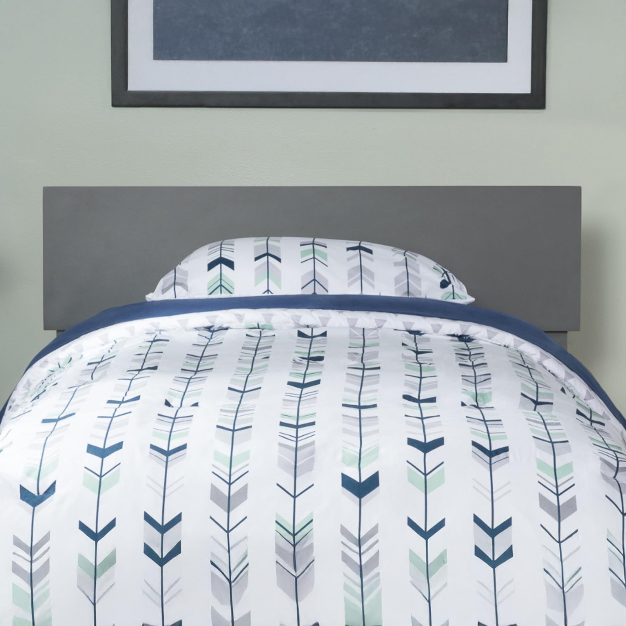 AFI Orlando Twin Size Grey Upholstered Headboard with USB Charging Port - Perfect for Kids' Bedrooms, Dorms & Small Spaces