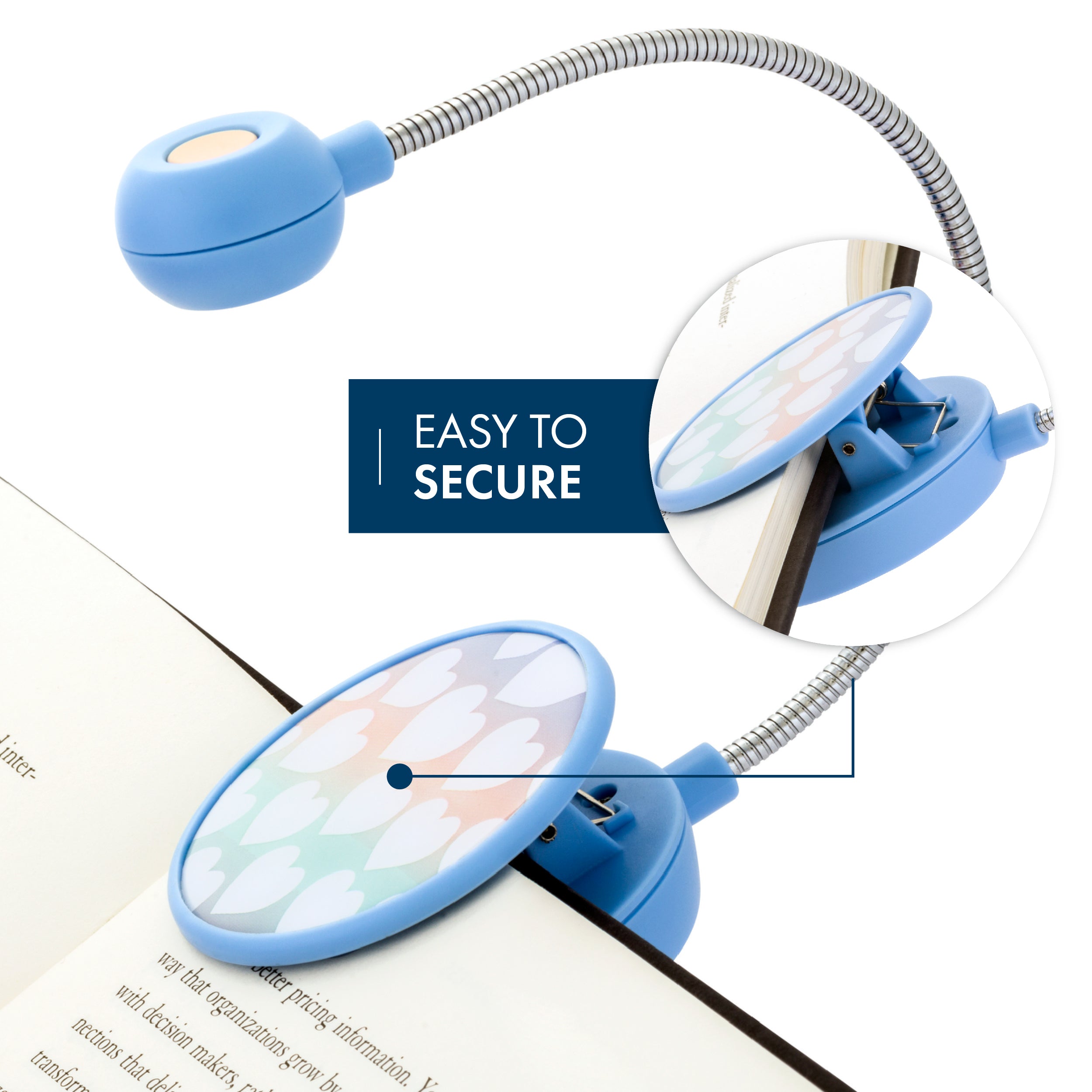 Dabney Lee Rechargeable LED Book Light for Reading in Bed - Adjustable Brightness, Eye Protection, Perfect for Night Reading, Studying, and Travel