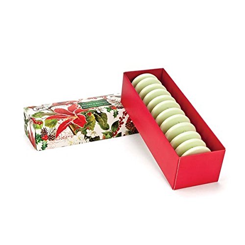 Michel Design Works Triple Milled Guest Shea Butter Soap Gift Set - Holiday Merry & Bright Scented Soap Bars for Bath, Spa & Luxury Home Decor