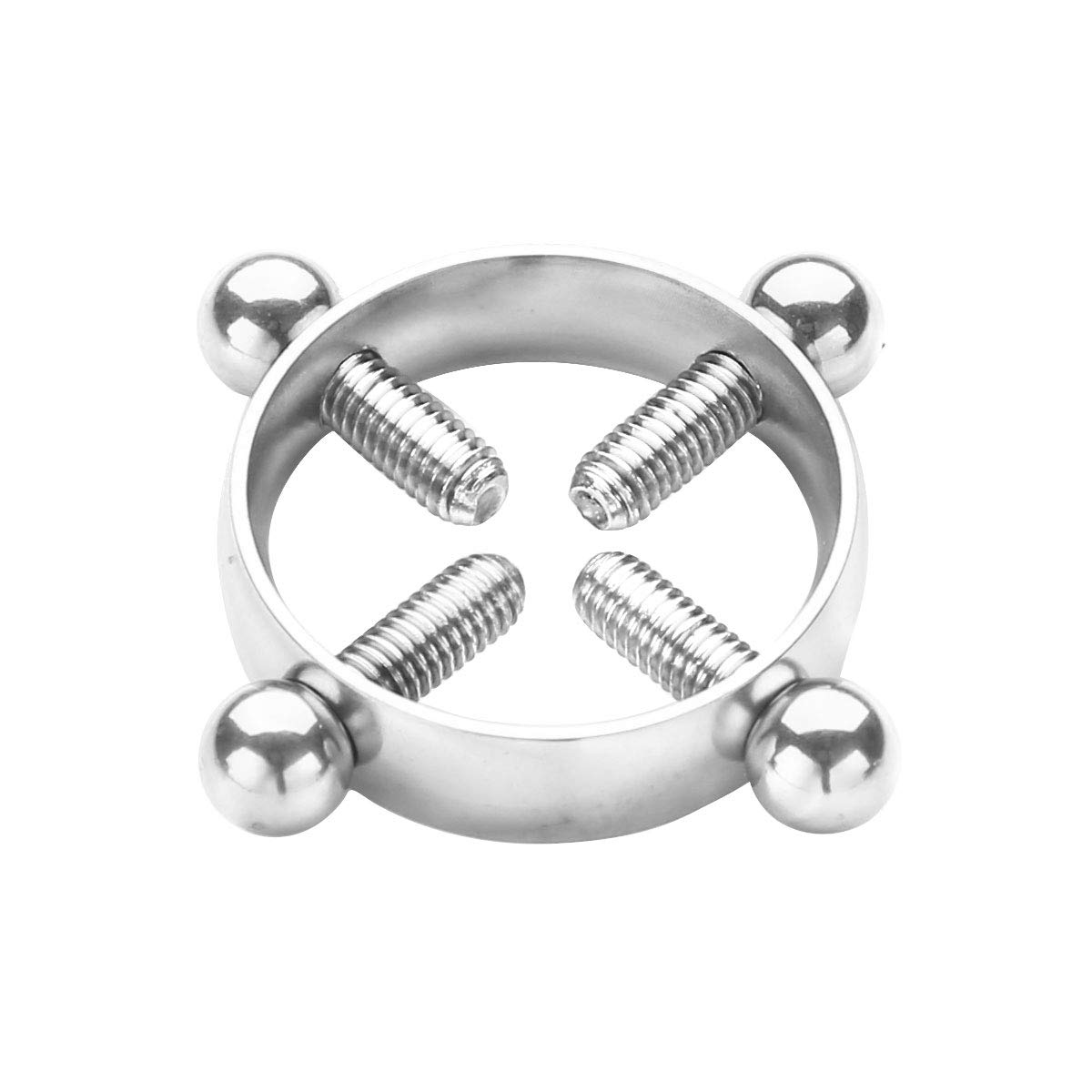 Adjustable Stainless Steel Non-Piercing Nipple Shield Rings - Body Jewelry Clamps for Sensual Play & BDSM Accessories (1 Pair) | Perfect for Couples, Role Play & Intimate Wear