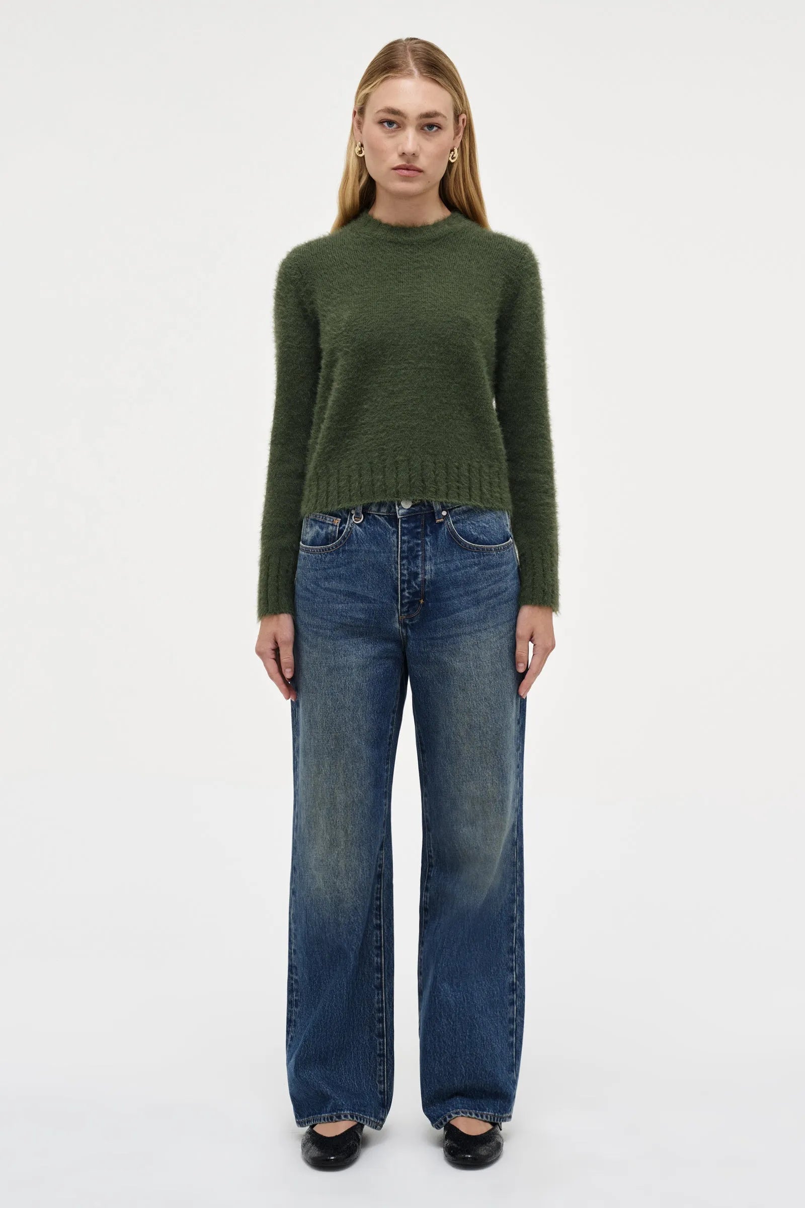 Kate Military Green Knit Sweater for Women - Stylish Casual Pullover for Fall & Winter | Perfect for Outdoor Adventures, Coffee Dates & Cozy Evenings