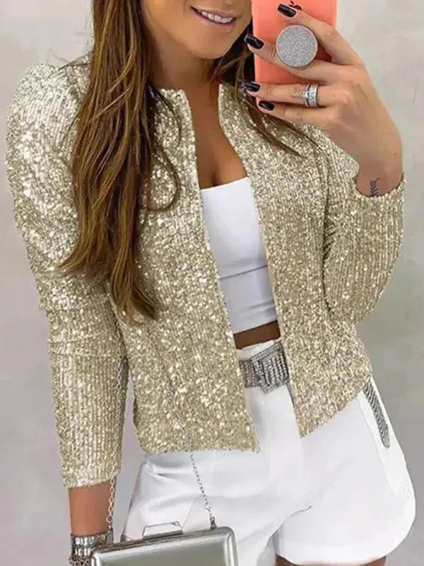 Sparkly Sequin Coat for Petite Women - Perfect for Parties, Evening Events & Special Occasions