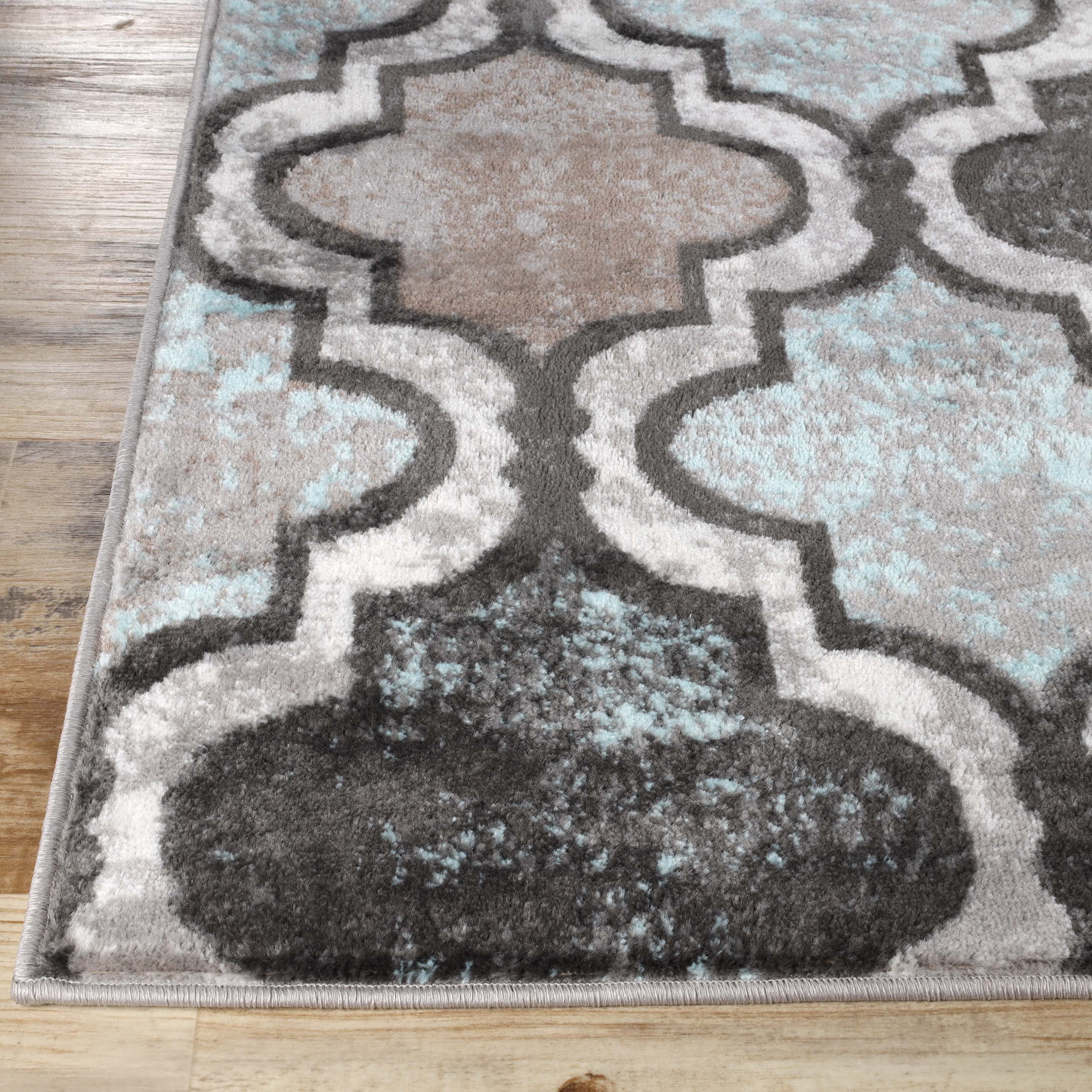 Viking Geometric Trellis Indoor Area Rug & Runner - Non-Slip Boho Chic Carpet for Living Room, Bedroom, Hallway - Perfect for Nordic Home Decor & Cozy Spaces