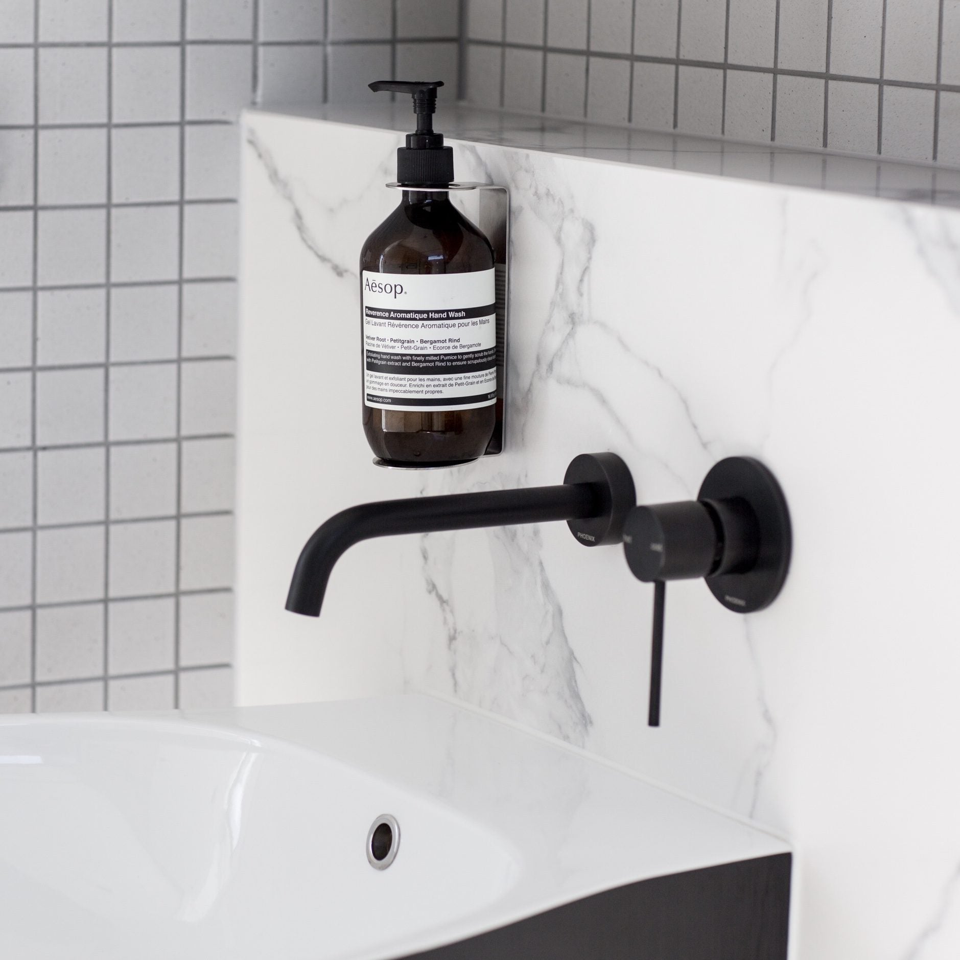 Brushed Steel Single Soap Dispenser Holder - Wall Mounted Bathroom Organizer for Kitchen, Sink, Countertop | Modern Home Decor Accessory
