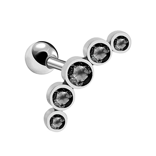 Premium 5-Diamond Small Stud Earrings for Women - High-Quality Green Leaf Silver Earrings with Pearl Accent (Black, One Size) | Elegant Jewelry for Parties, Weddings & Daily Wear