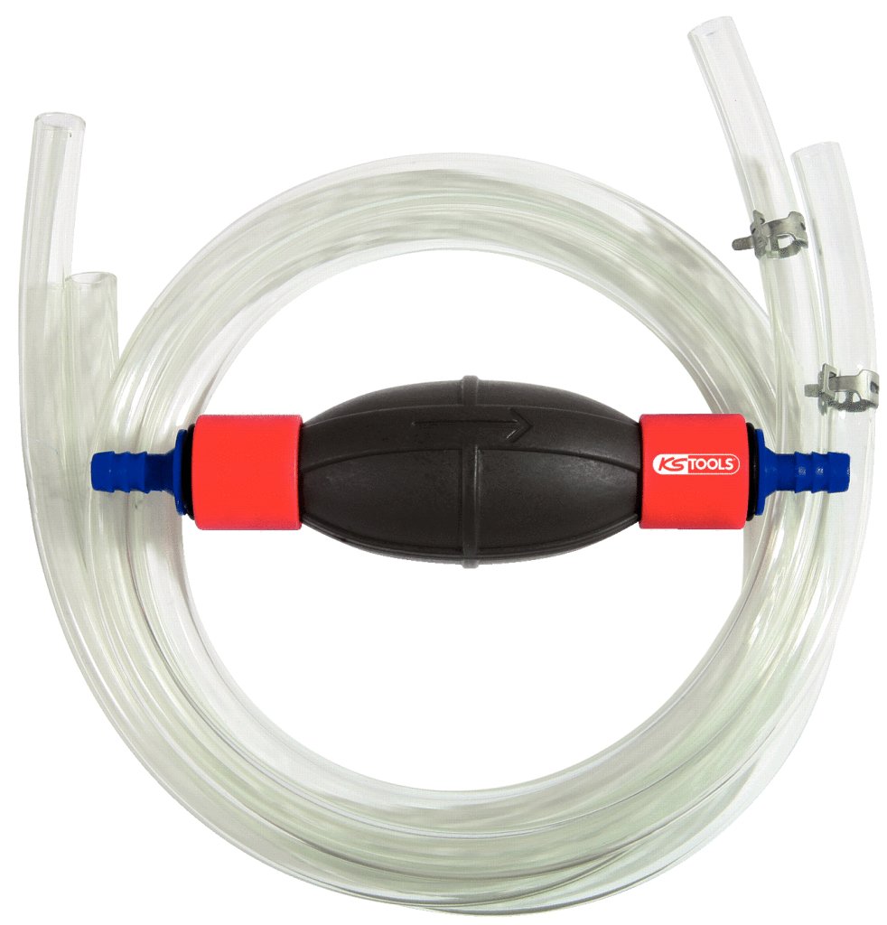 KS TOOLS 150.1665 Fluid Transfer Pump - 8mm Clear Hand Pump for Oil, Gas, Water - Perfect for Automotive, Marine & Industrial Use