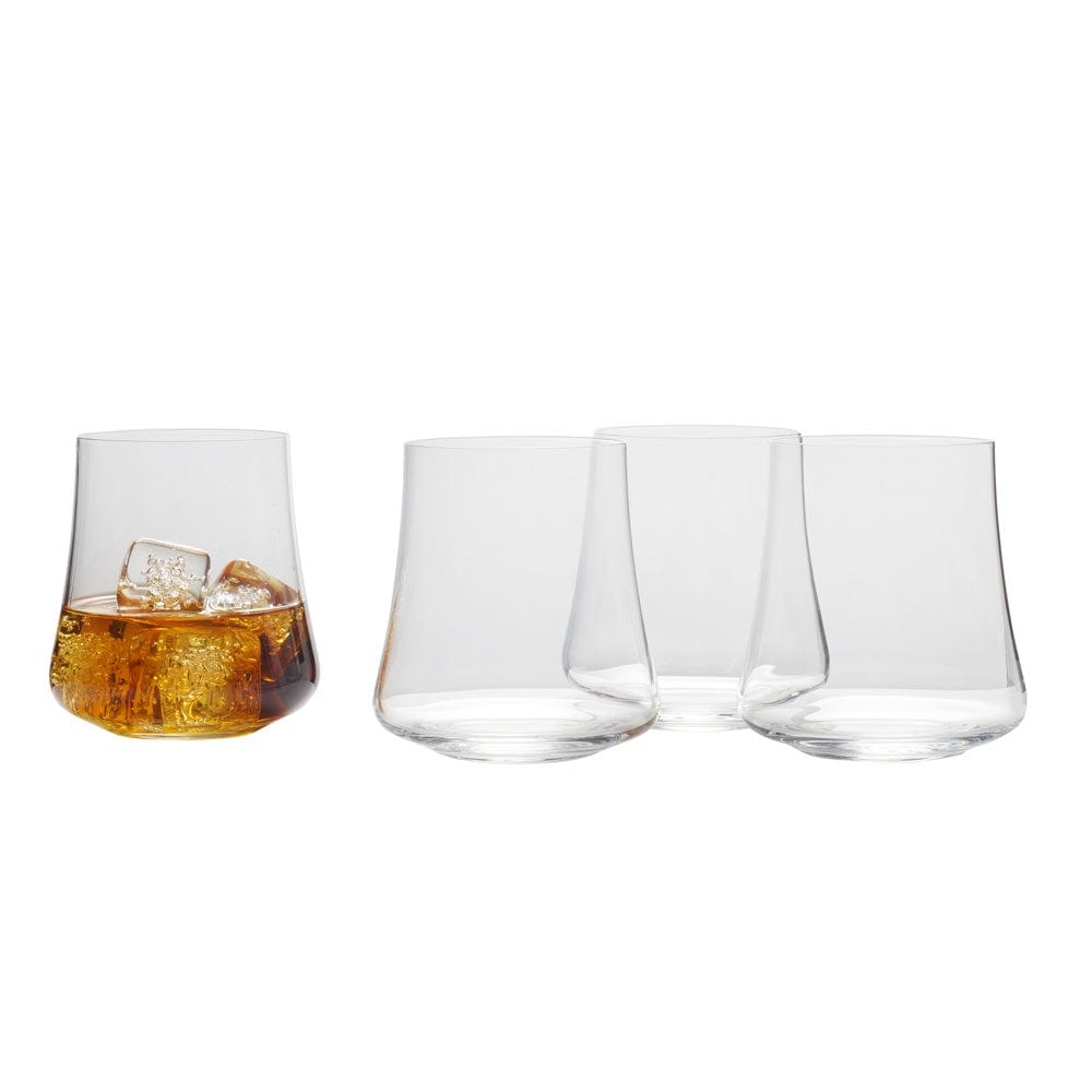 Premium Set of 4 Double Old Fashioned Whiskey Glasses - Heavy Base Cocktail Glasses for Bourbon, Scotch & Whiskey - Perfect for Home Bar, Gifts & Entertaining