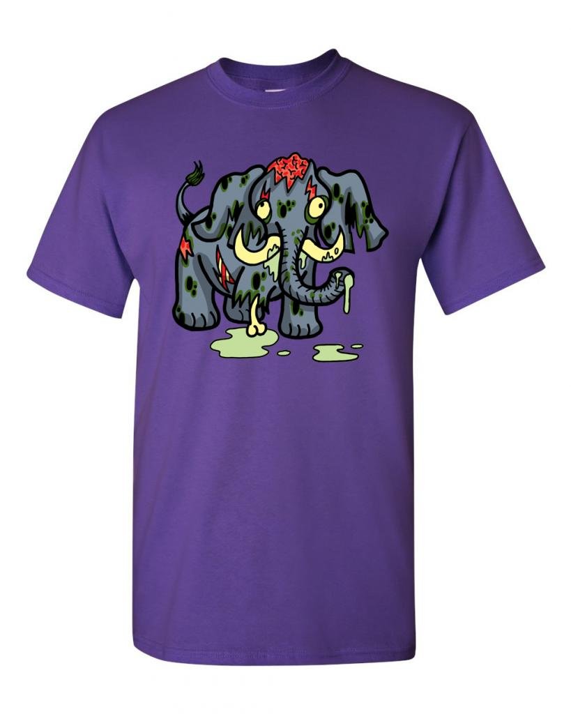 Zombie Elephant Undead Animals Graphic T-Shirt for Men & Women - Cool Horror Theme Tee for Halloween, Cosplay & Casual Wear
