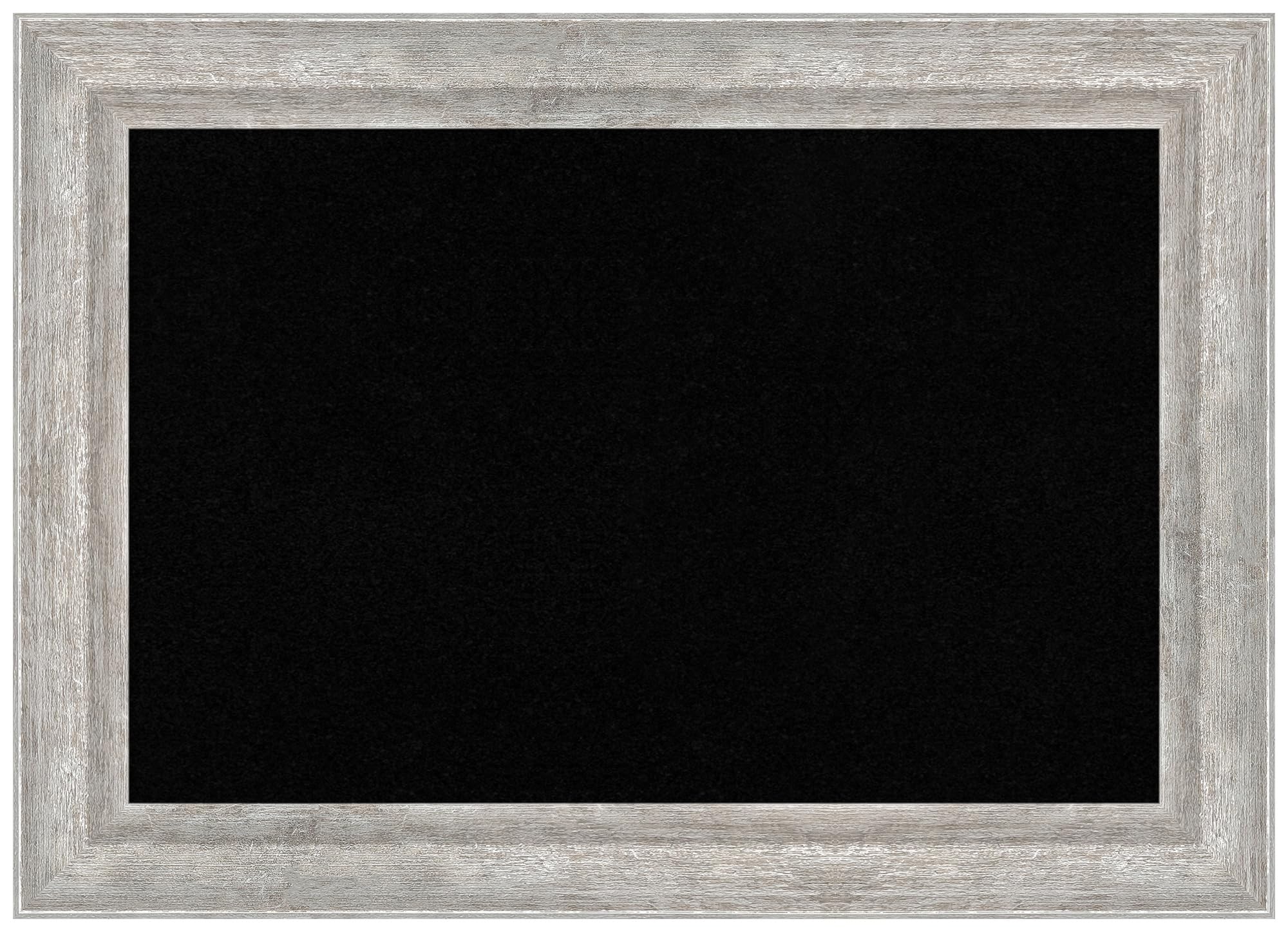 Amanti Art Black Cork Board for Wall - 15x21 Inches Vision Board with Silver Wood Frame, Small Corkboard for Office & Home Organization - Modern Pinboard for Notes, Photos & Decor - Perfect for Home, Office & Dorm Room Display