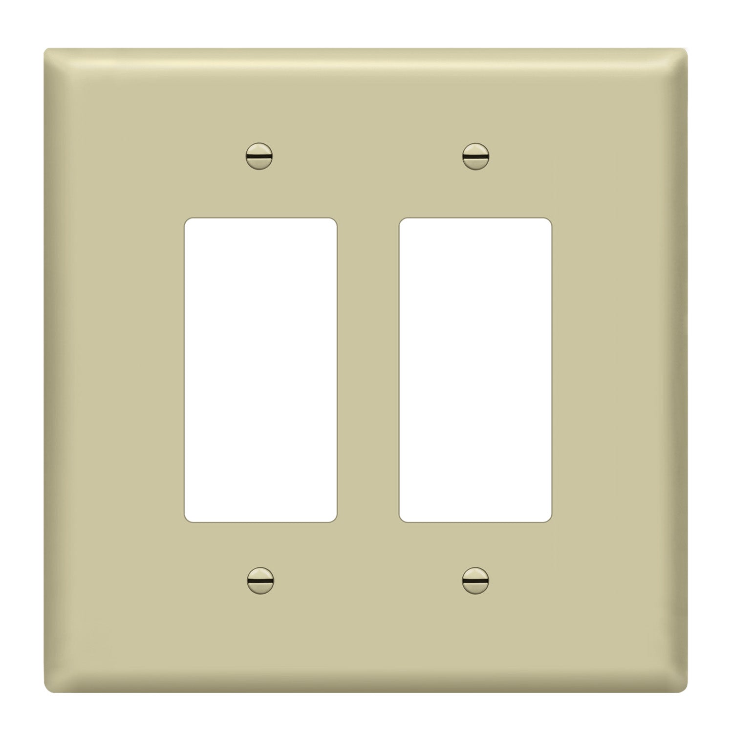 2 Gang Oversized Decorator Rocker Wall Plate in Ivory - Perfect for Living Room, Bedroom & Office Light Switch Covers