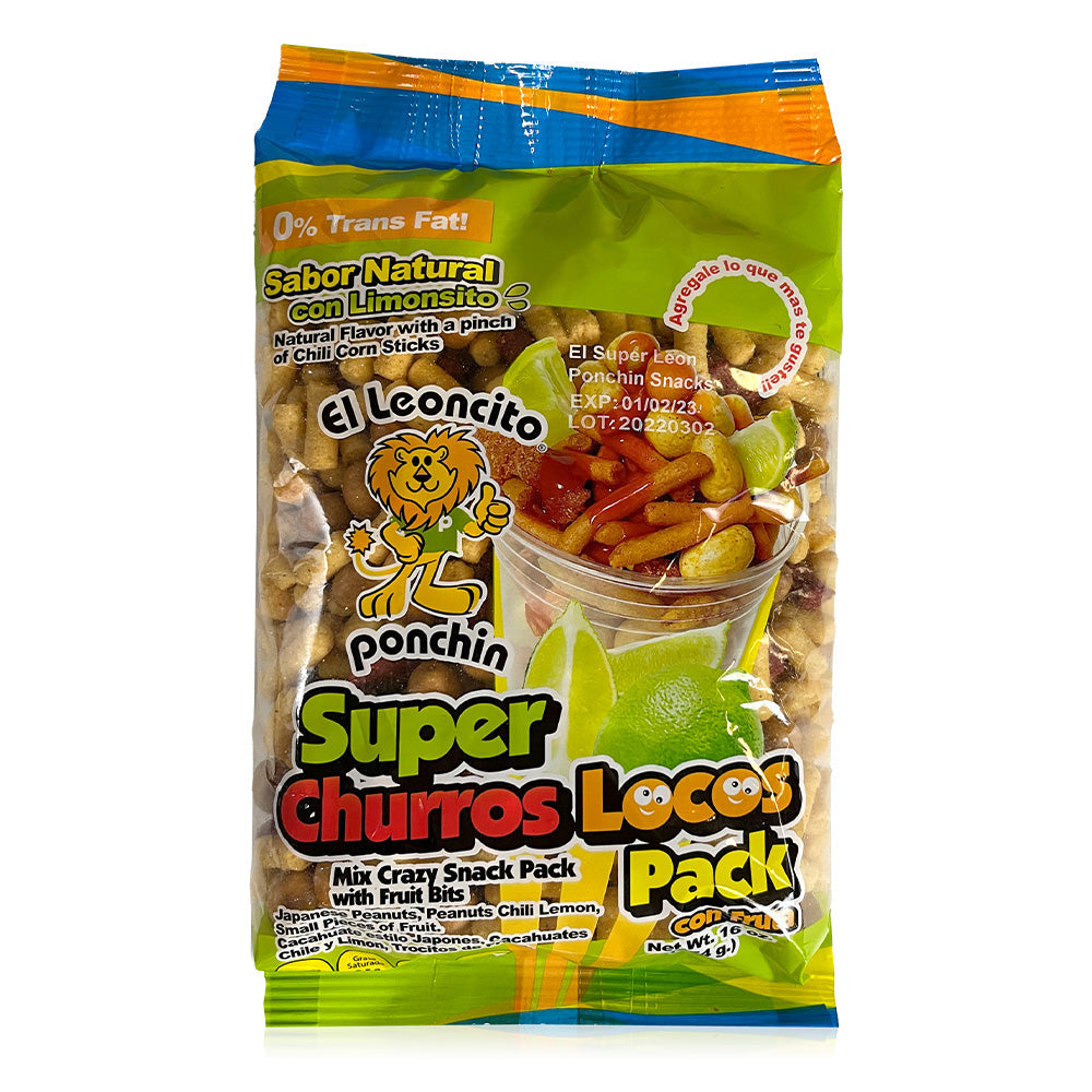 El Leon Churro Loko Natural Cinnamon Sugar - 16oz Resealable Bag | Authentic Mexican Churro Mix for Home Baking, Parties & Dessert Toppings
