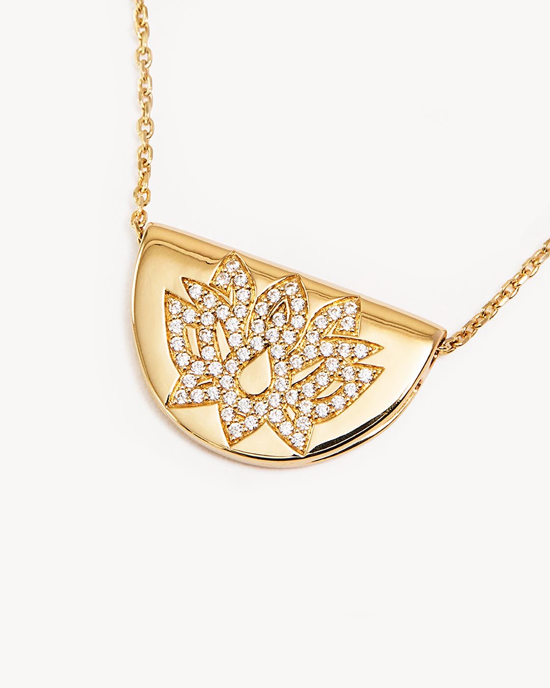 14K Solid Gold Sacred Lotus Diamond Pendant Necklace for Women - Elegant Spiritual Jewelry Gift for Birthday, Anniversary & Special Occasions
