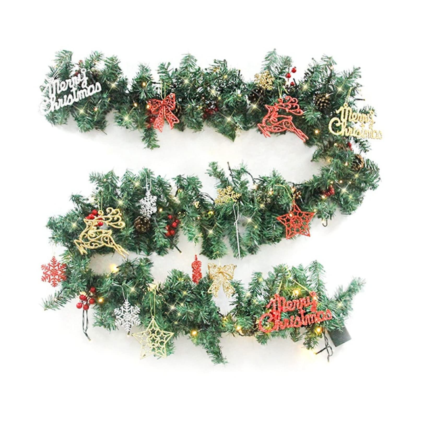 Christmas Decor Rattan Artificial Flower Tree Ornament - Outdoor Garland Wreath Pendant for Xmas Party, Door & Stairs Decoration | Perfect for Holiday Home Decor, Festive Mantel & Porch Display