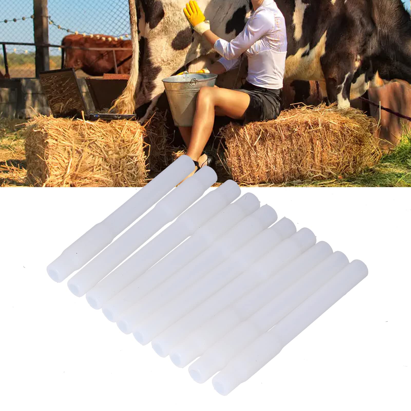Silicone Short Milking Tube for Cow Goat Sheep - Durable Milking Machine Accessories with White Short Pipe - Perfect for Dairy Farm, Homestead and Livestock Care