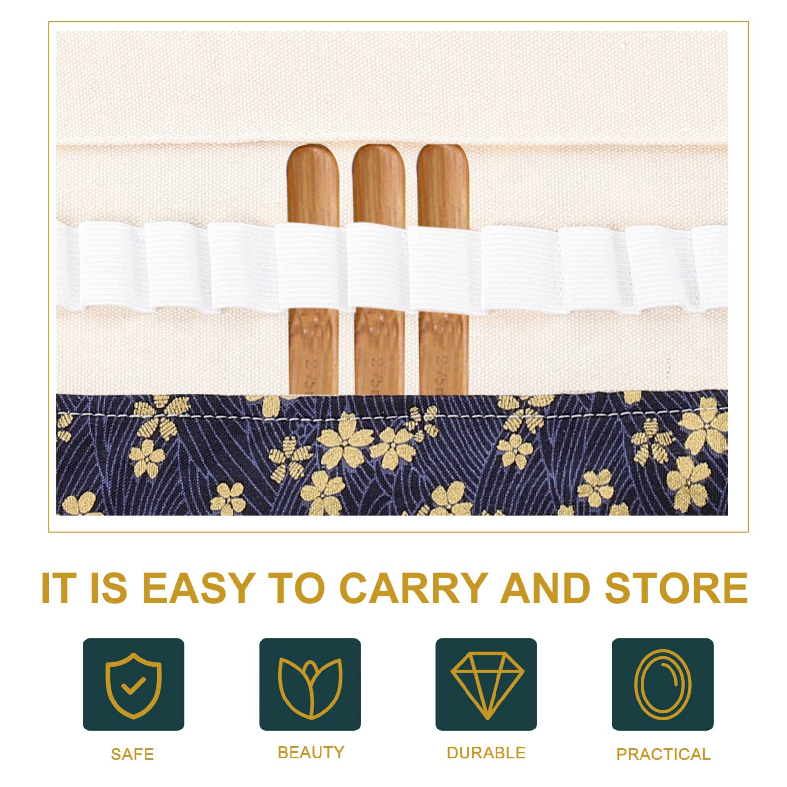 SEWACC Knitting Needle Case Organizer - Roll-Up Storage for Straight & Circular Knitting Needles, Crochet Hooks & Accessories - Perfect for Travel, Crafting & Knitting Projects