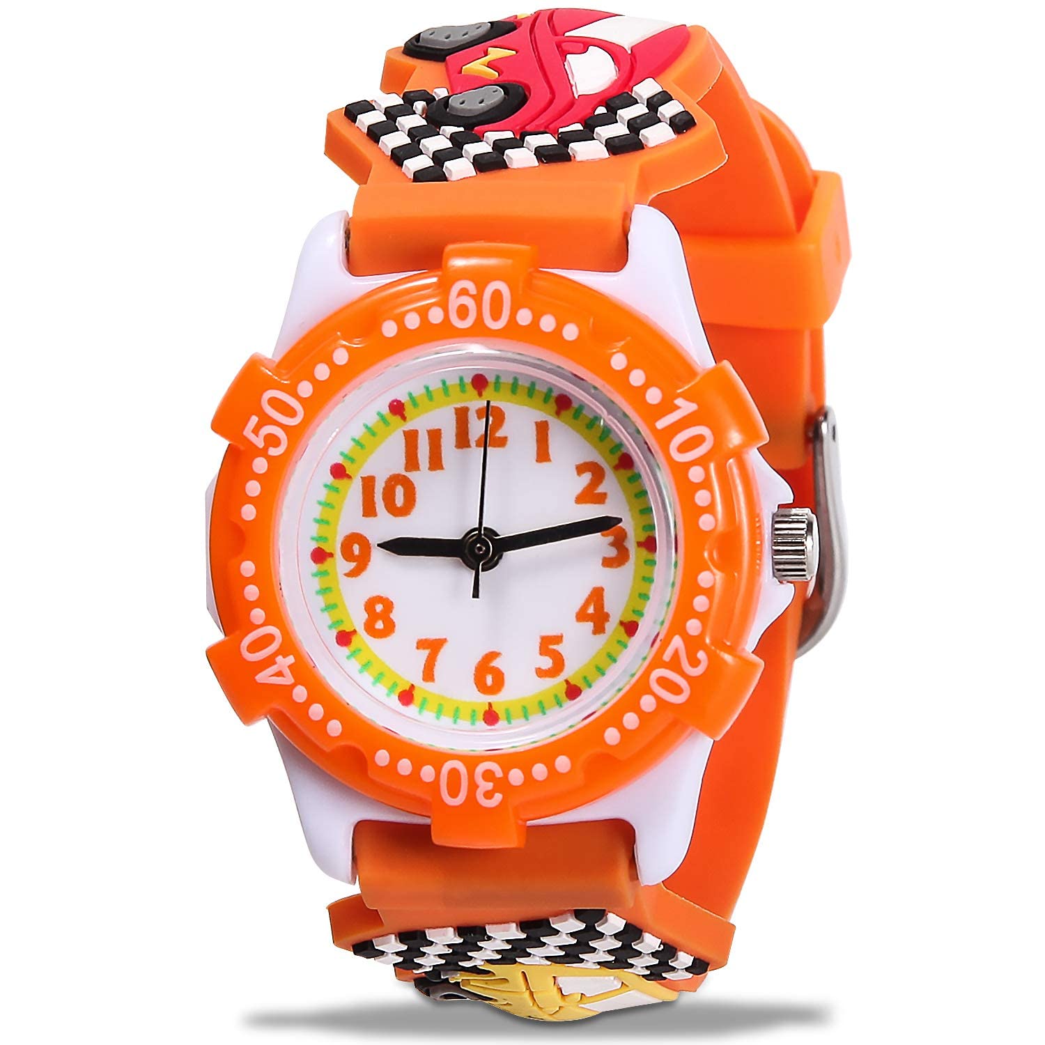 **Waterproof Digital Analog Kids Watch for Boys & Girls 3-10 Years Old - 3D Cute Cartoon Silicone Band - Perfect for School, Playtime & Outdoor Activities**