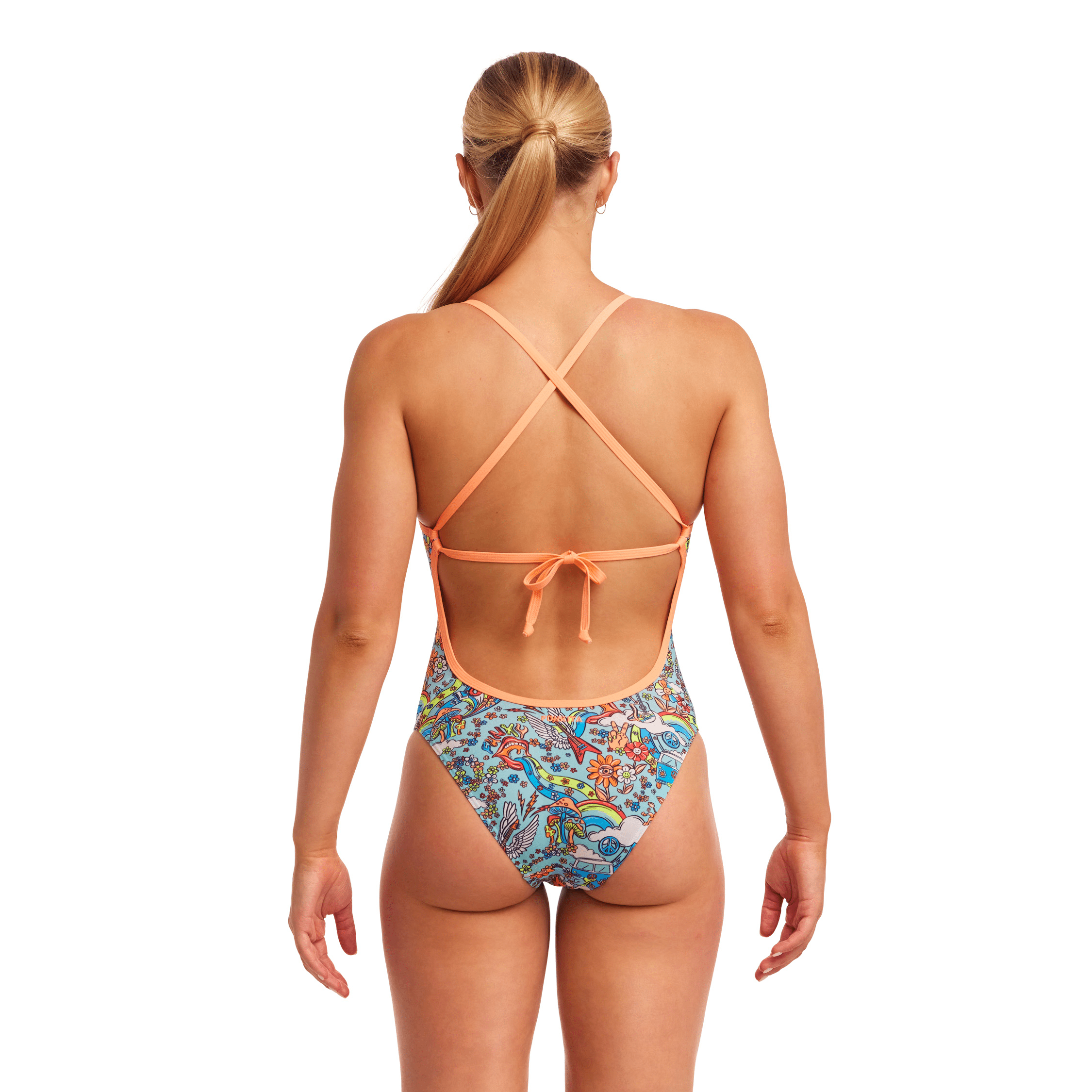 Funkita Sunny Bunny Tie Me Tight Women's One-Piece Swimsuit - Perfect for Beach, Pool, and Summer Vacations