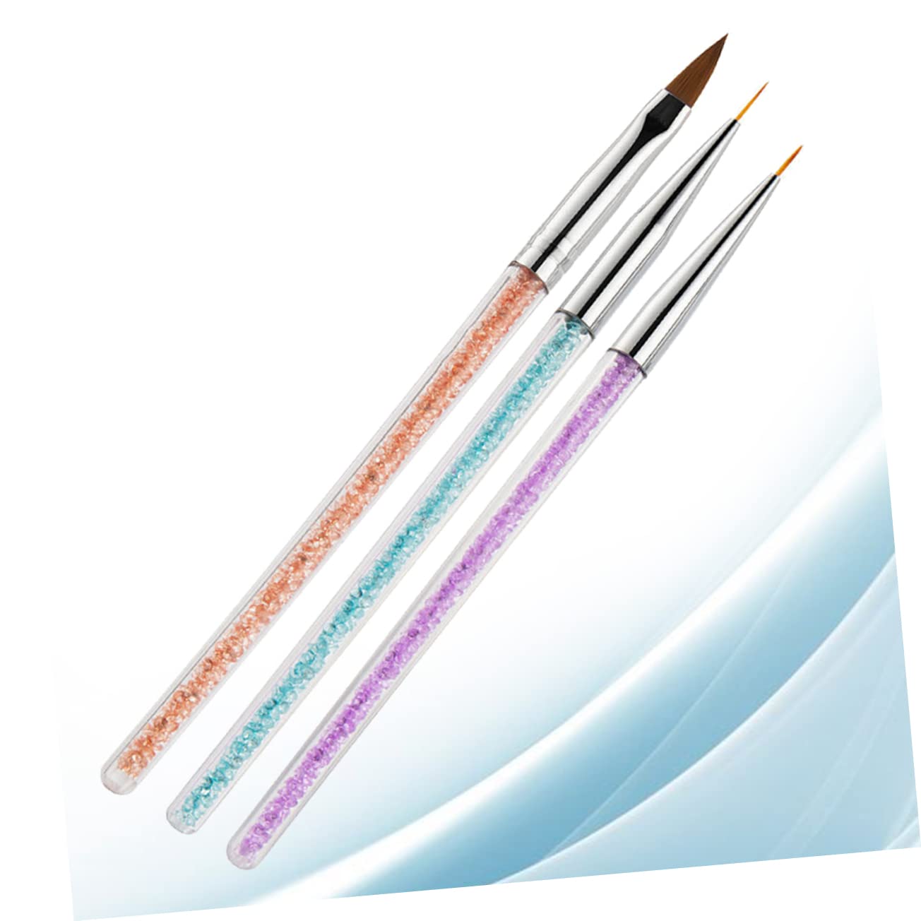 FOMIYES 3-Piece Professional Nail Art Brush Set - Nail Liner Pen & Painting Tools - Smooth & Comfortable Essential Nail Art Brushes for Salon, Home Manicure & DIY Nail Designs