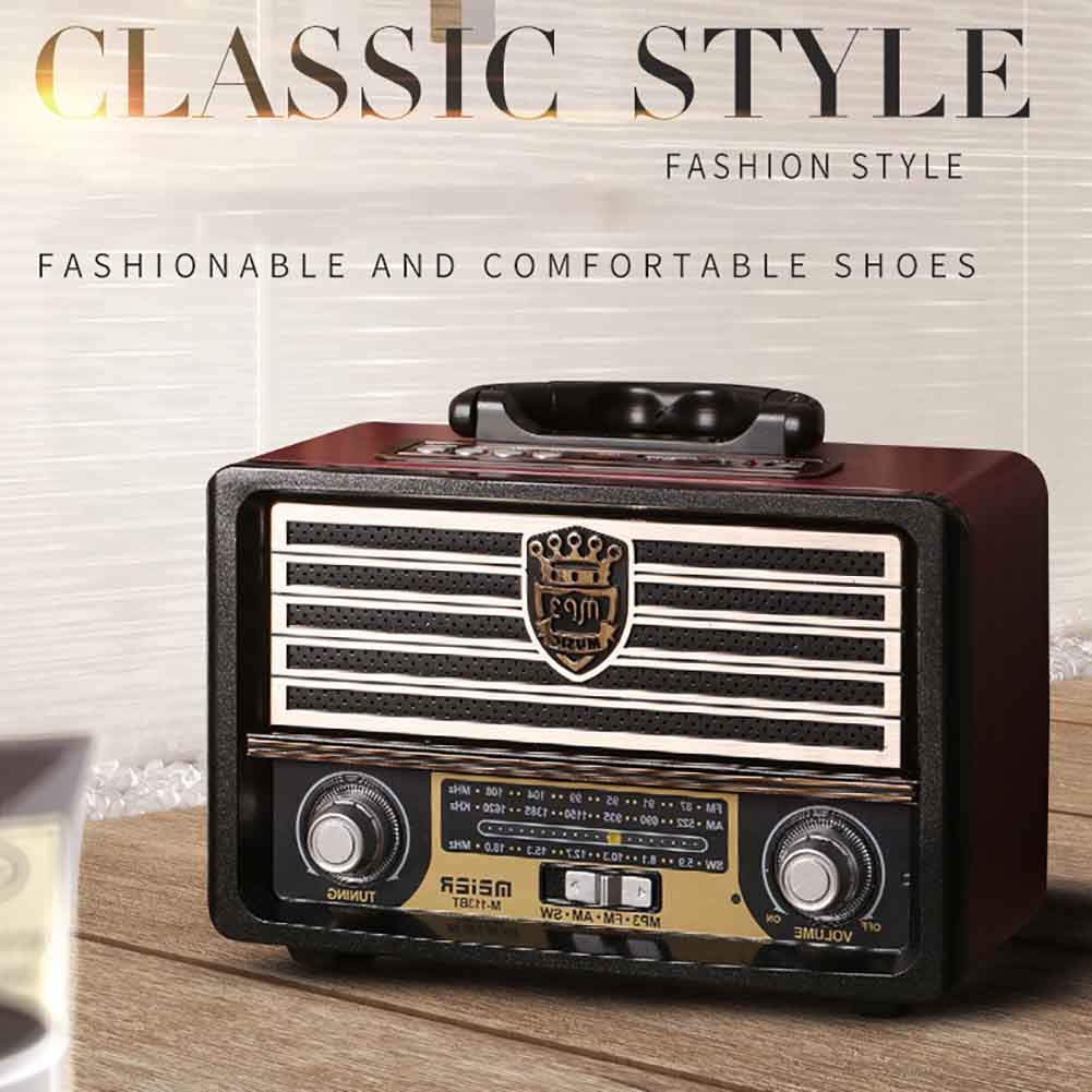 Vintage Wooden Retro AM/FM/SW Radio with Bluetooth 4.0 Speaker - Old Fashioned Style Wireless Audio Player with Strong Bass & Loud Volume for Outdoor, Home, Office and Travel Use