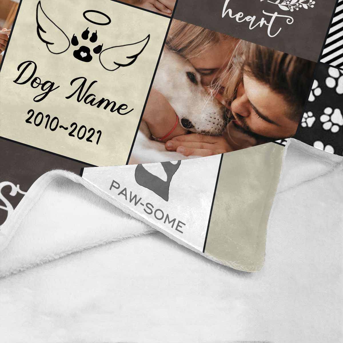 Personalized Memorial Blanket for Dogs & Cats - Custom Pet Loss Sympathy Gift with Photo & Name - Comforting Bereavement Blanket for Grieving Pet Owners - Perfect for Memorials, Funerals & Healing After Pet Loss