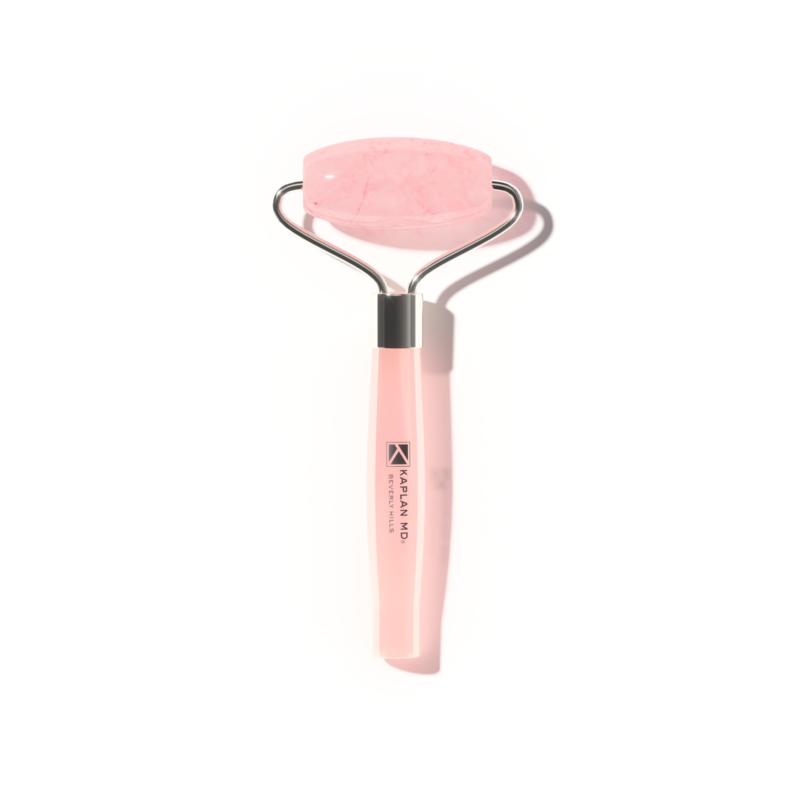 KaplanMD Diamond Contour Rose Quartz Facial Roller - Anti-Aging Skin Care Tool for Face & Neck Massage - Reduce Puffiness & Wrinkles - Perfect for Home Spa & Self-Care Routine