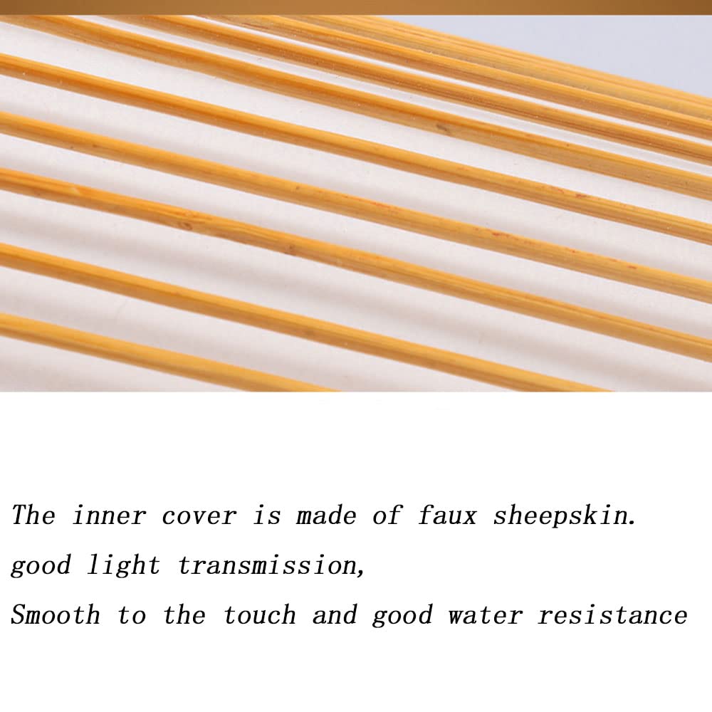 Natural Bamboo Wicker Chandelier - Handwoven Rattan Basket Ceiling Pendant Light Shade with Dome Design | Rustic Japanese Style Hanging Lamp for Living Room, Bedroom, or Patio Decor