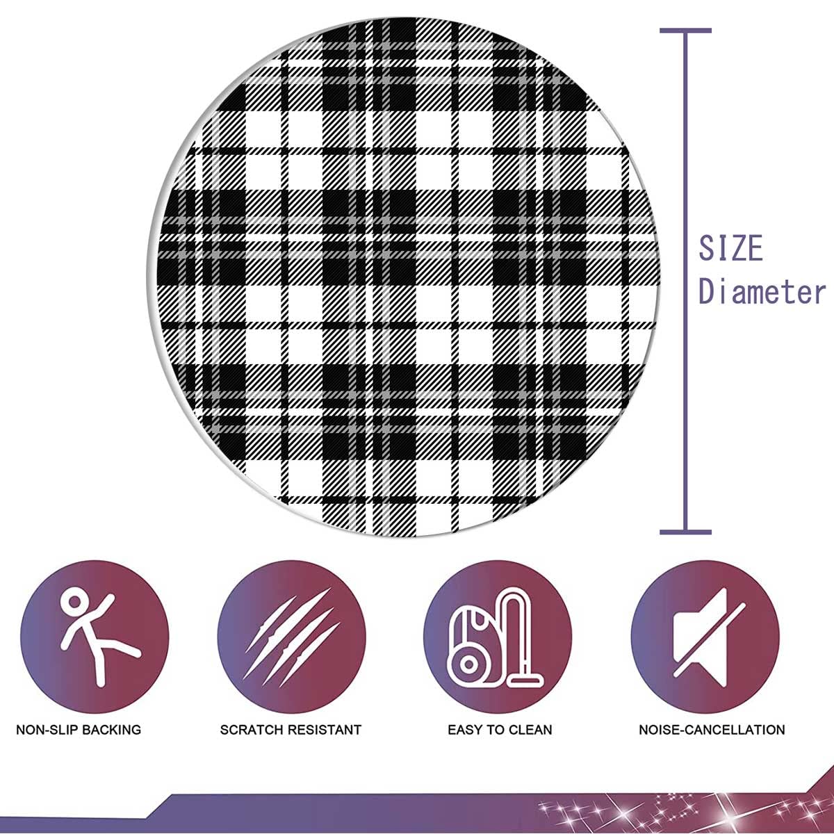 Premium Monochrome Office Chair Mat for Carpet - 37
