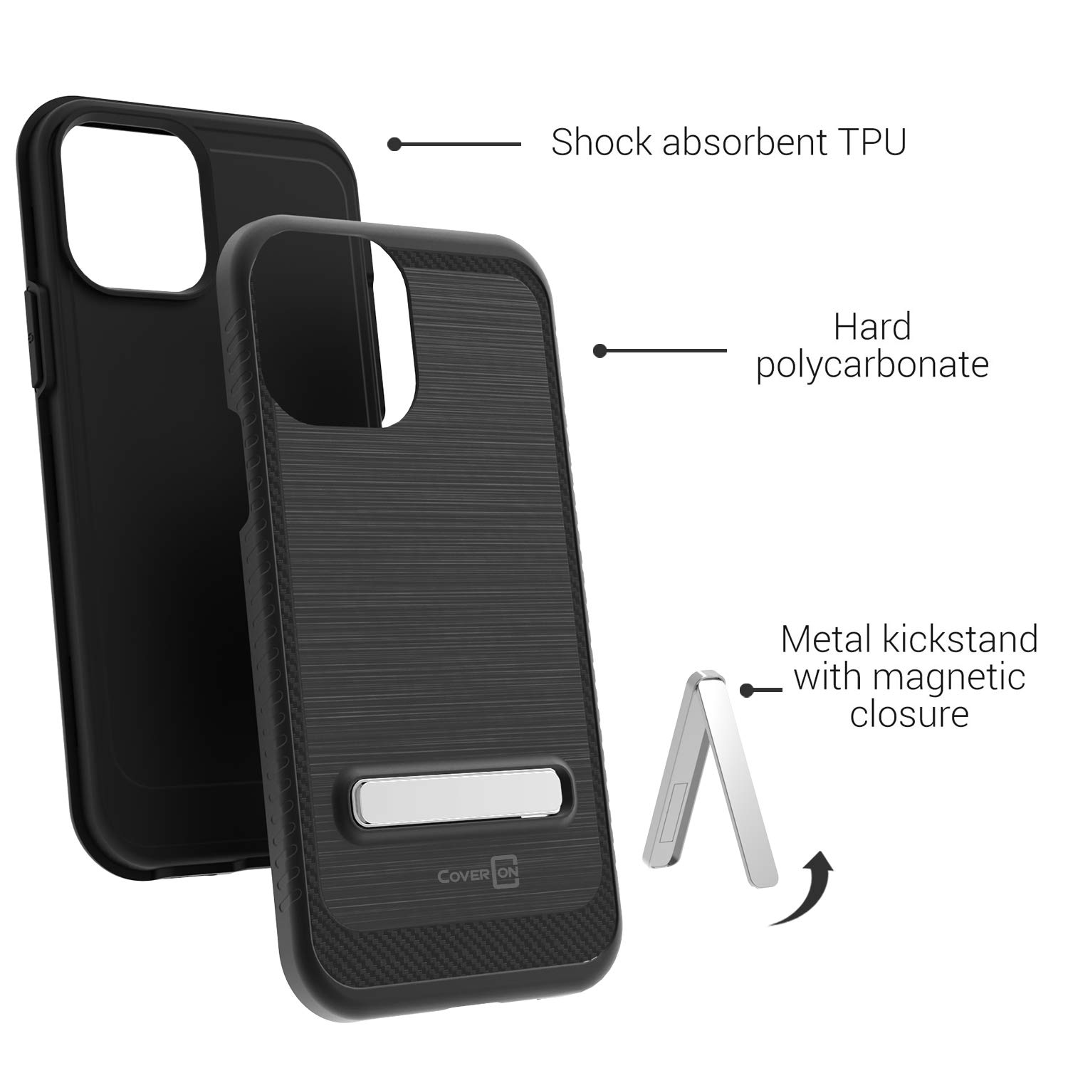 Durable Metal Kickstand Case for Apple iPhone 12 & iPhone 12 Pro (6.1
