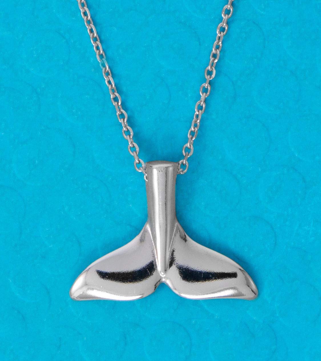 Whale Tail Pendant Necklace for Women - Sterling Silver Rhodium Plated Hypoallergenic Jewelry - Perfect for Beach, Boho & Ocean Lover Gifts